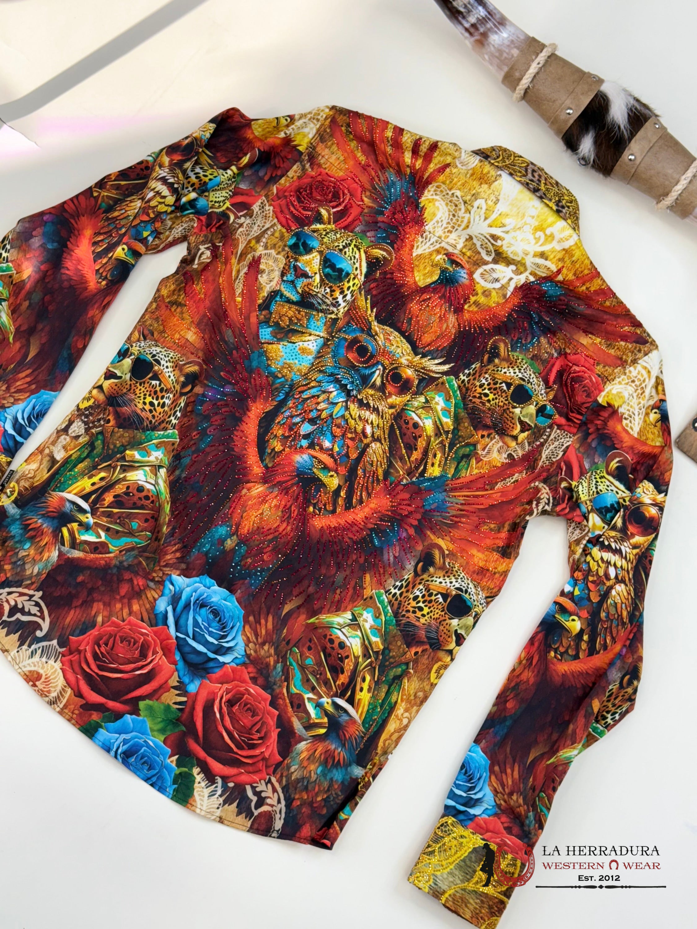 MENS PEDRERIA OWL RED PR06 BLUE LONG SLEEVE SHIRT ROPA HOMBRES