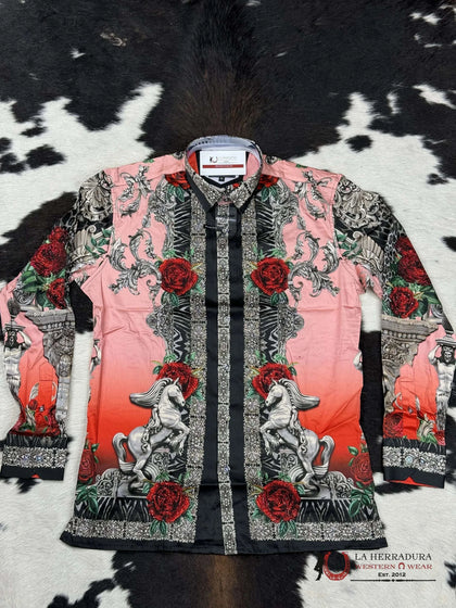 MENS PEDRERIA PNK-PINK 418 LONG SLEEVE SHIRT