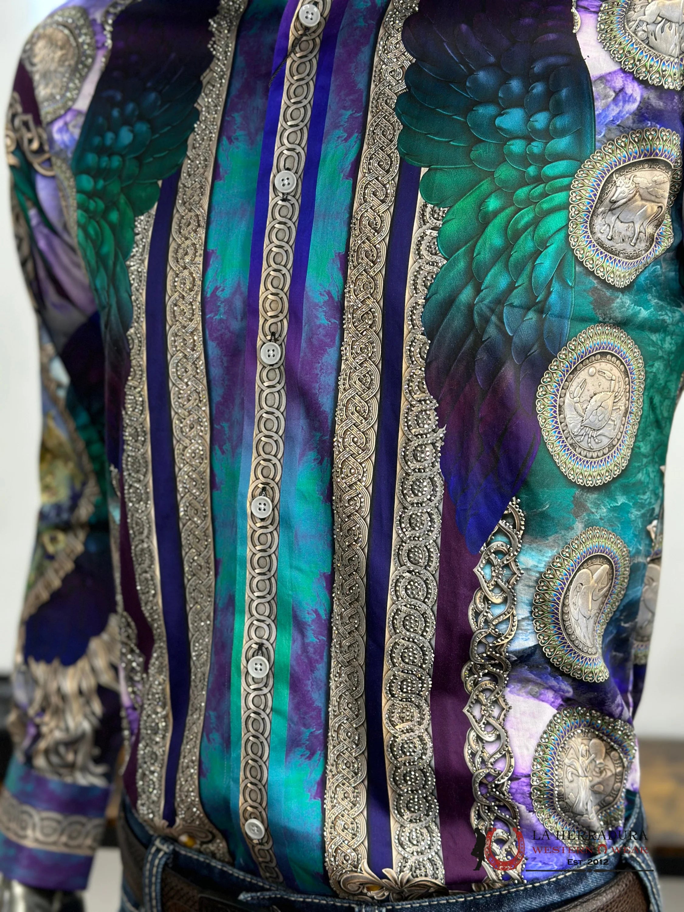 Barabas Pedrería Pur-Purple 411 Long Sleeve Shirt Ropa Hombres