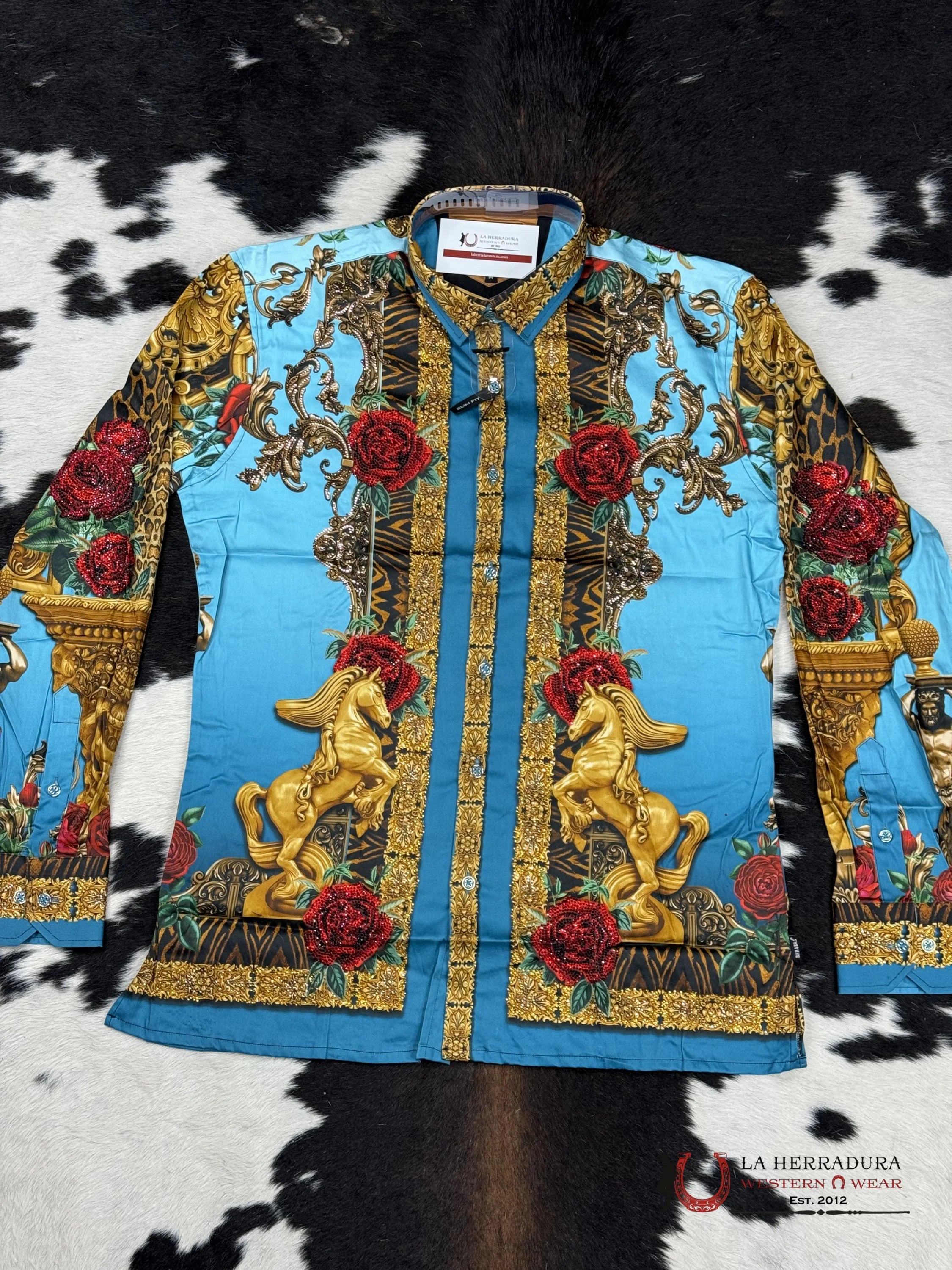 Barabas Pedrería Tur-Turquoise 418 Long Sleeve Shirt Ropa Hombres