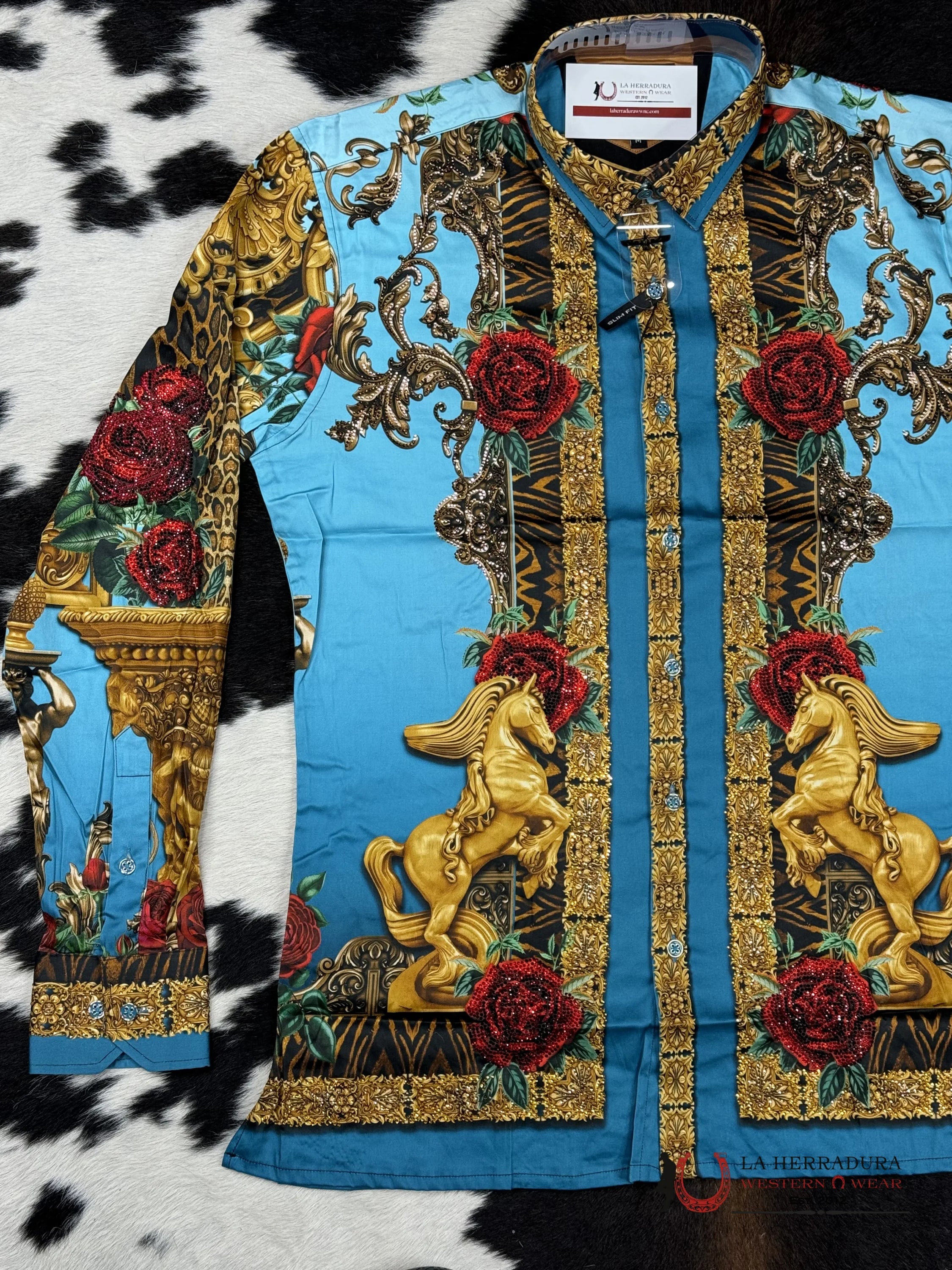 Barabas Pedrería Tur-Turquoise 418 Long Sleeve Shirt Ropa Hombres