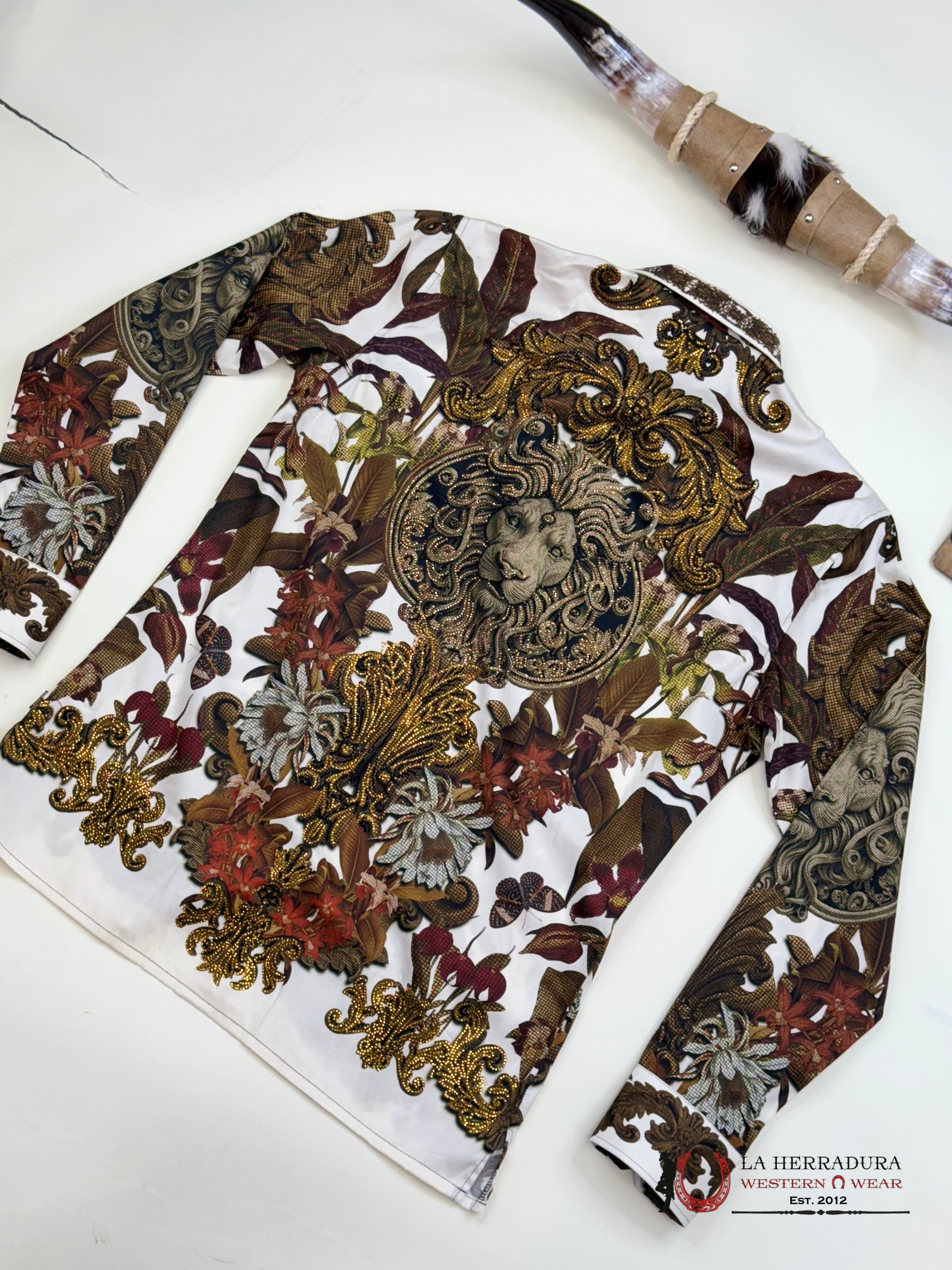 MENS PEDRERIA WHITE FLORAL LEON LONG SLEEVE SHIRT PR428 ROPA HOMBRES