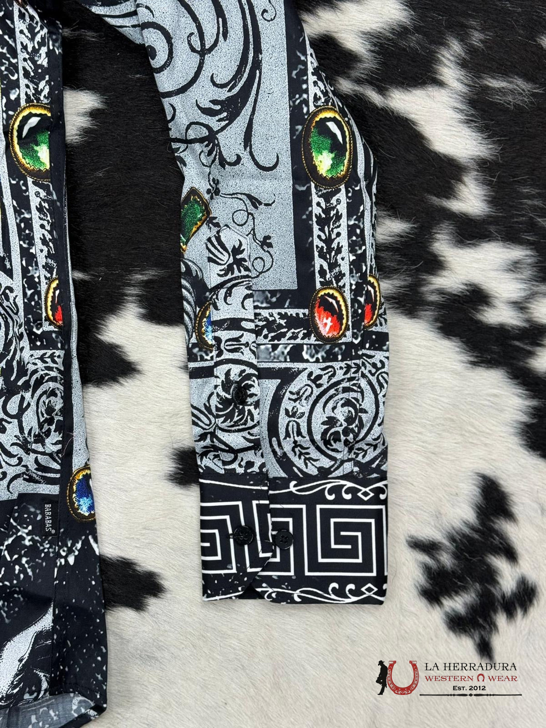 Barabas Pedrería White Joya Long Sleeve Shirt Ropa Hombres