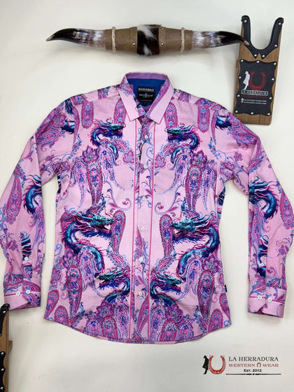 MENS PREDRERIA ACID PINK DRAGON PR02 LONG SLEEVE SHIRT- 4SPR02