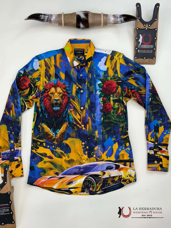 CAMISA MANGA LARGA AZUL PREDRERIA ROYAL LION PR05 PARA HOMBRE - 4SPR05