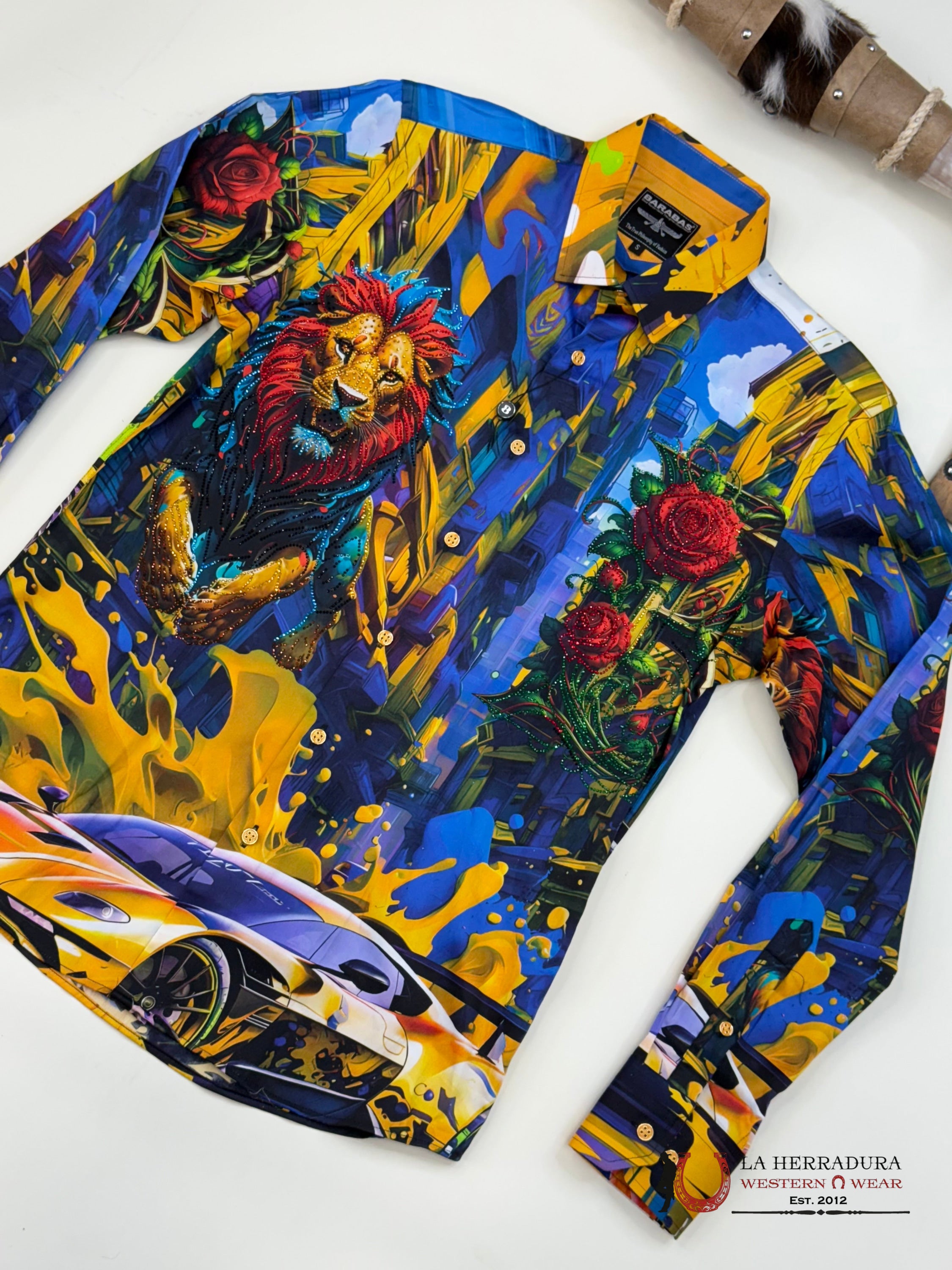 MENS PREDRERIA ROYAL LION PR05 BLUE LONG SLEEVE SHIRT- 4SPR05 ROPA HOMBRES