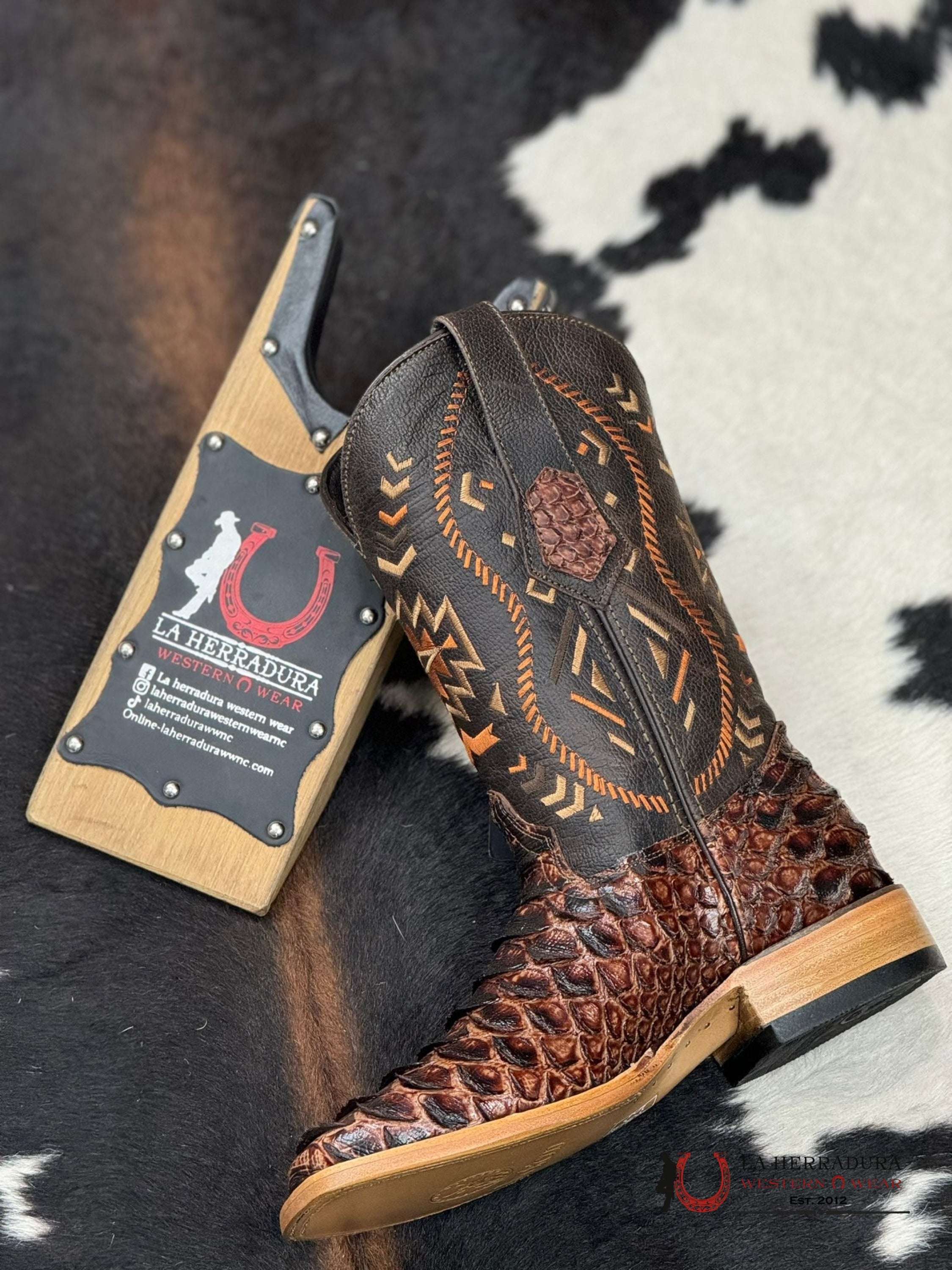 ROCKEM MENS PYTHON MEGA CLON COGÑAC BOOT - La Herradura Western Wear