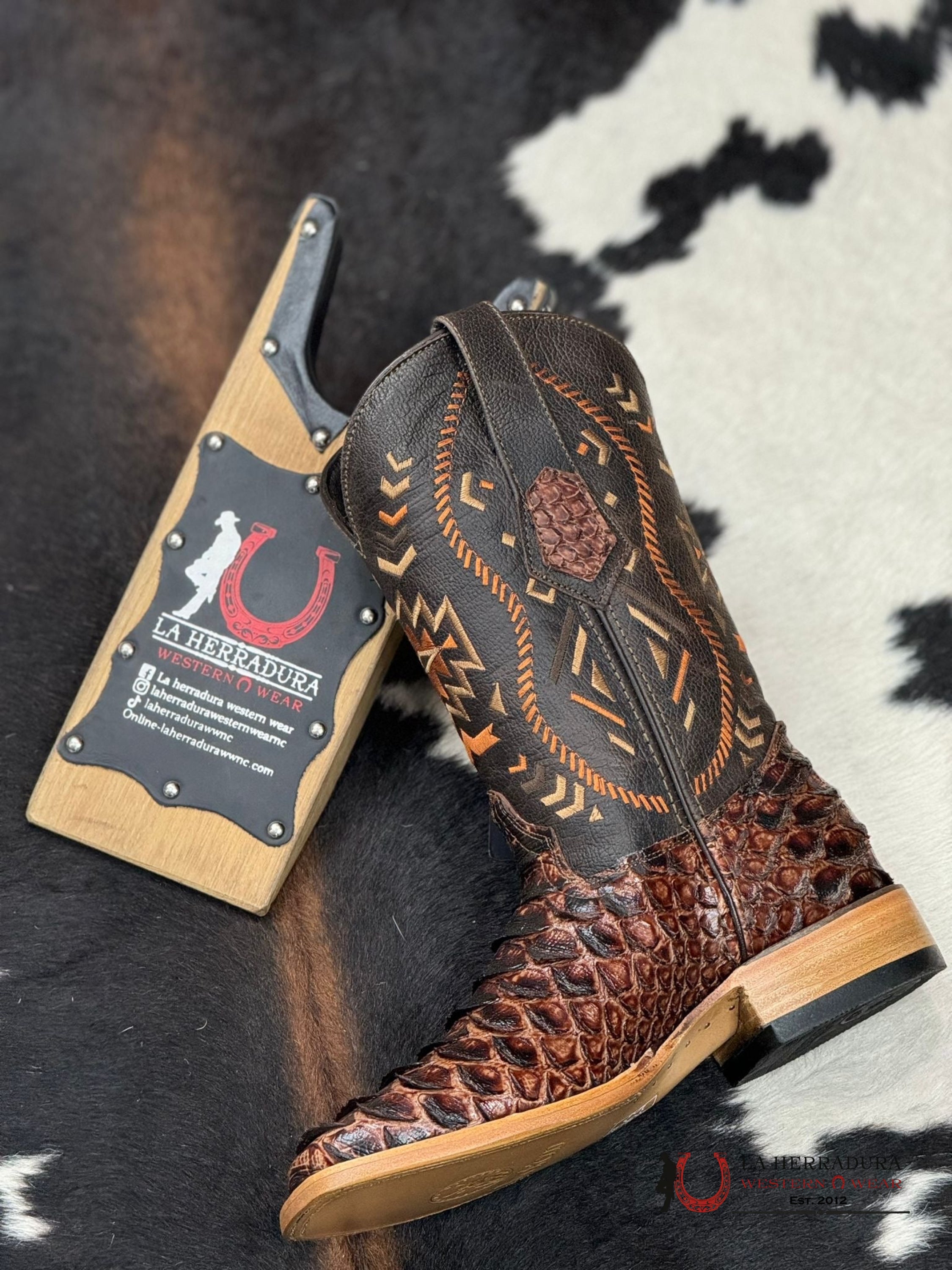 Mens Python Mega Clon Cogñac Boot Botas Hombres