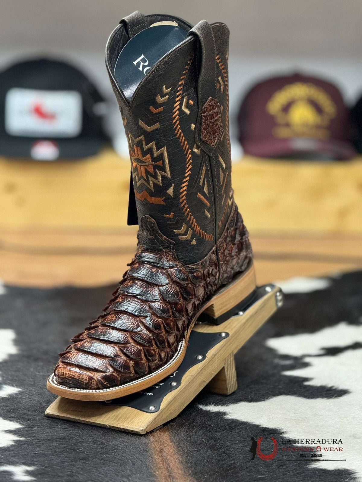 ROCKEM MENS PYTHON MEGA CLON COGÑAC BOOT