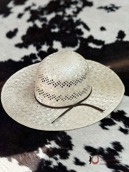 MENS STRAW HAT TWO TONE OPEN CROWN STYLE