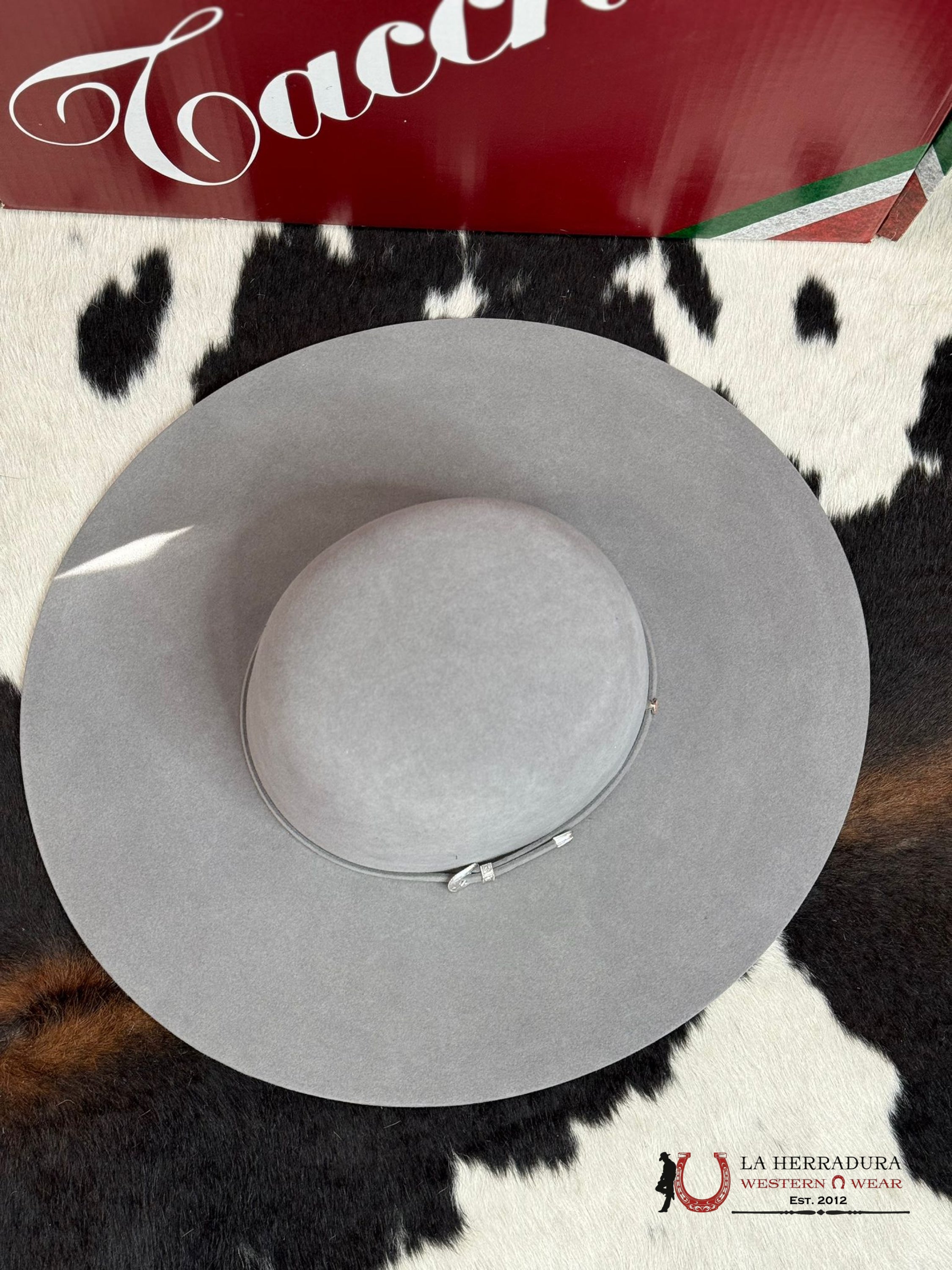 Mens Tacchino Open Crown Felt Hat Mist Grey 30X Tejana