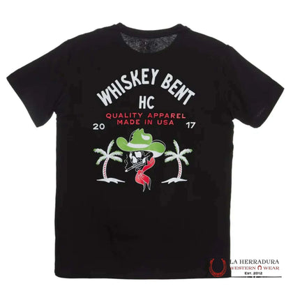 MENS WHISKEY BENT - RANCHER SKULL BLACK TSHIRT