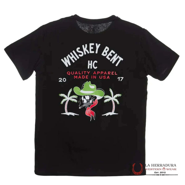 CAMISETA NEGRA DE CALAVERA DE RANCHERO - WHISKEY BENT PARA HOMBRE
