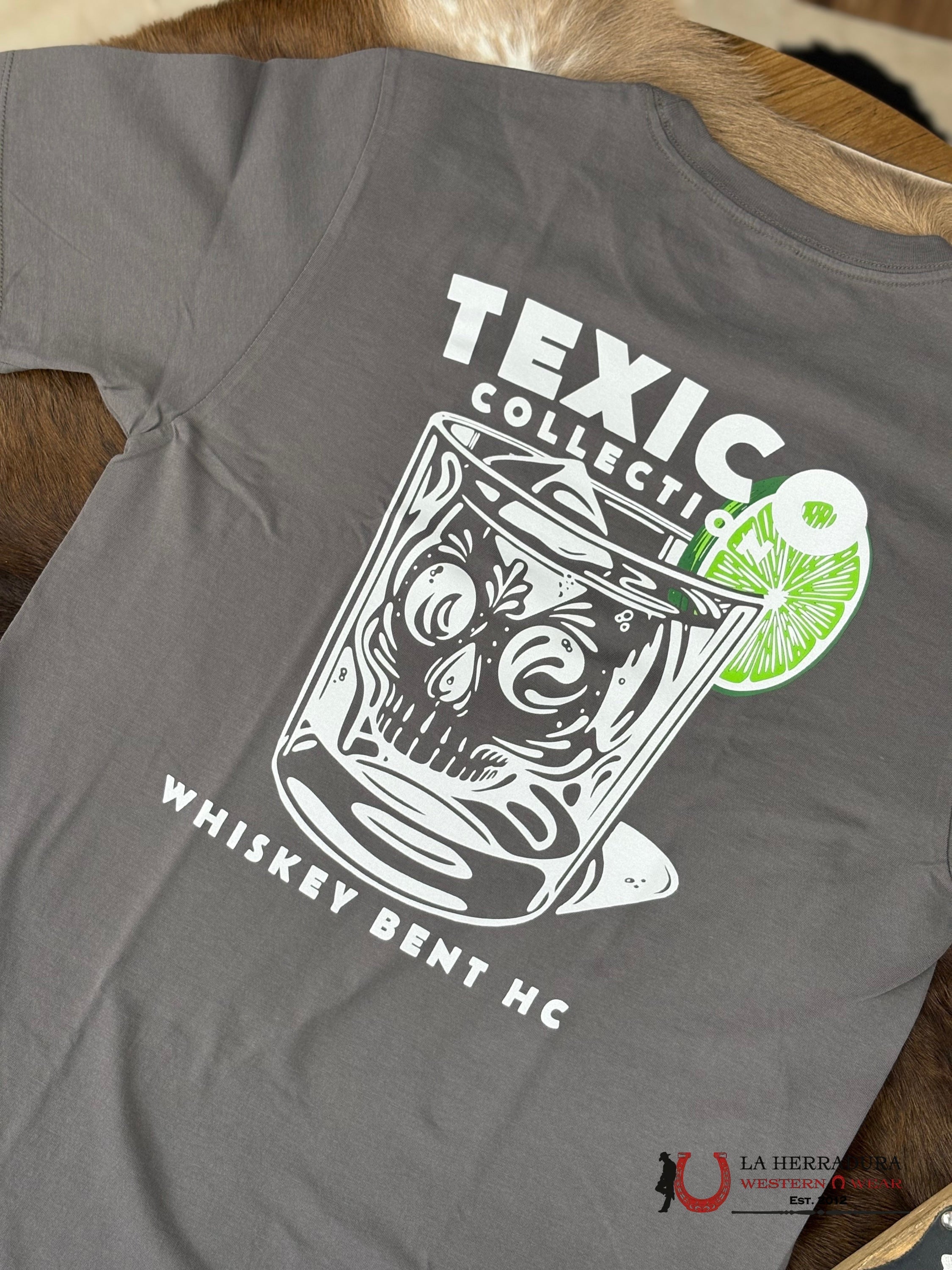 MENS WHISKEY BENT -TEXICO COLLECTION GREY T-SHIRT ROPA HOMBRES