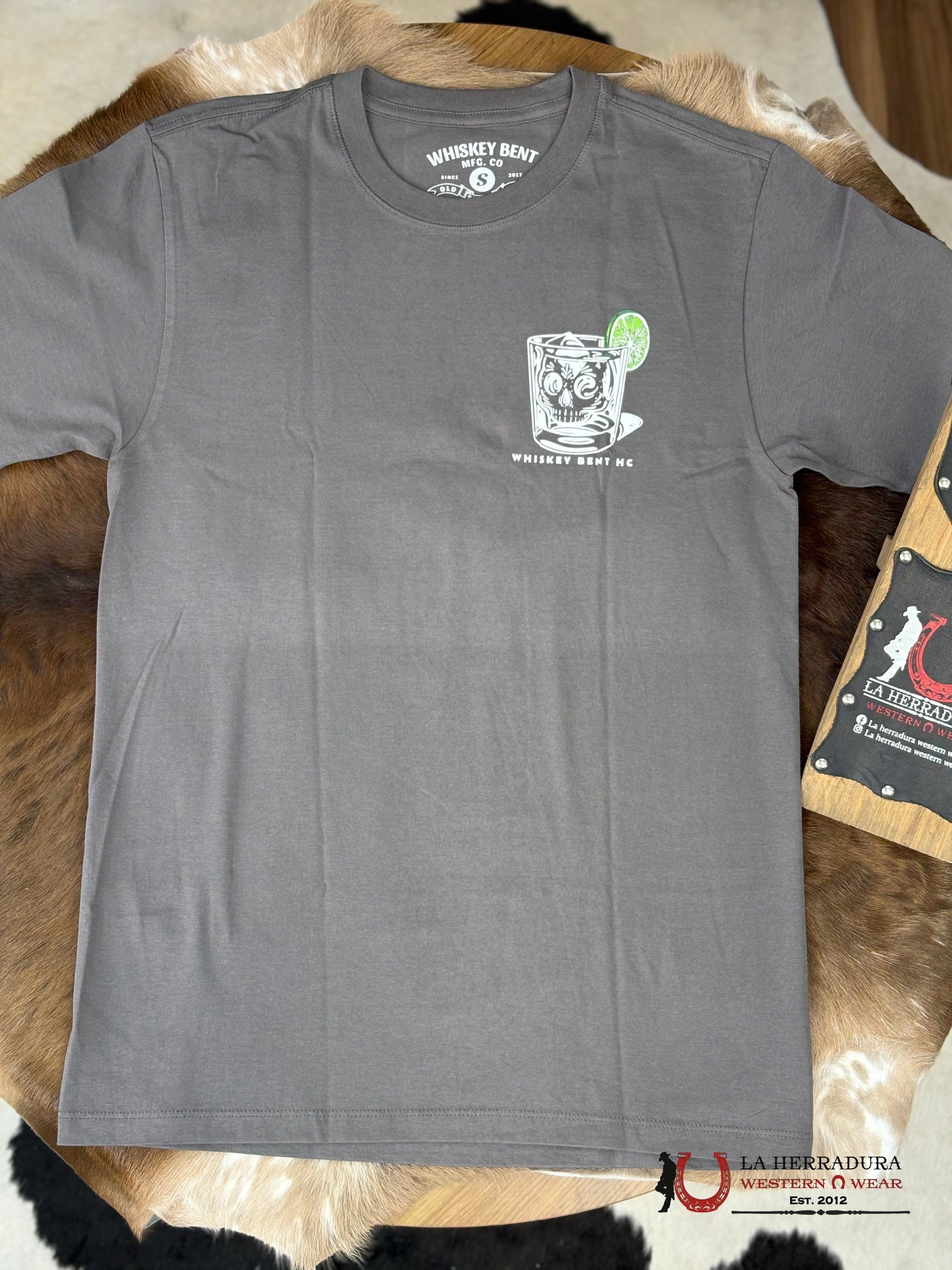 MENS WHISKEY BENT -TEXICO COLLECTION GREY T-SHIRT ROPA HOMBRES