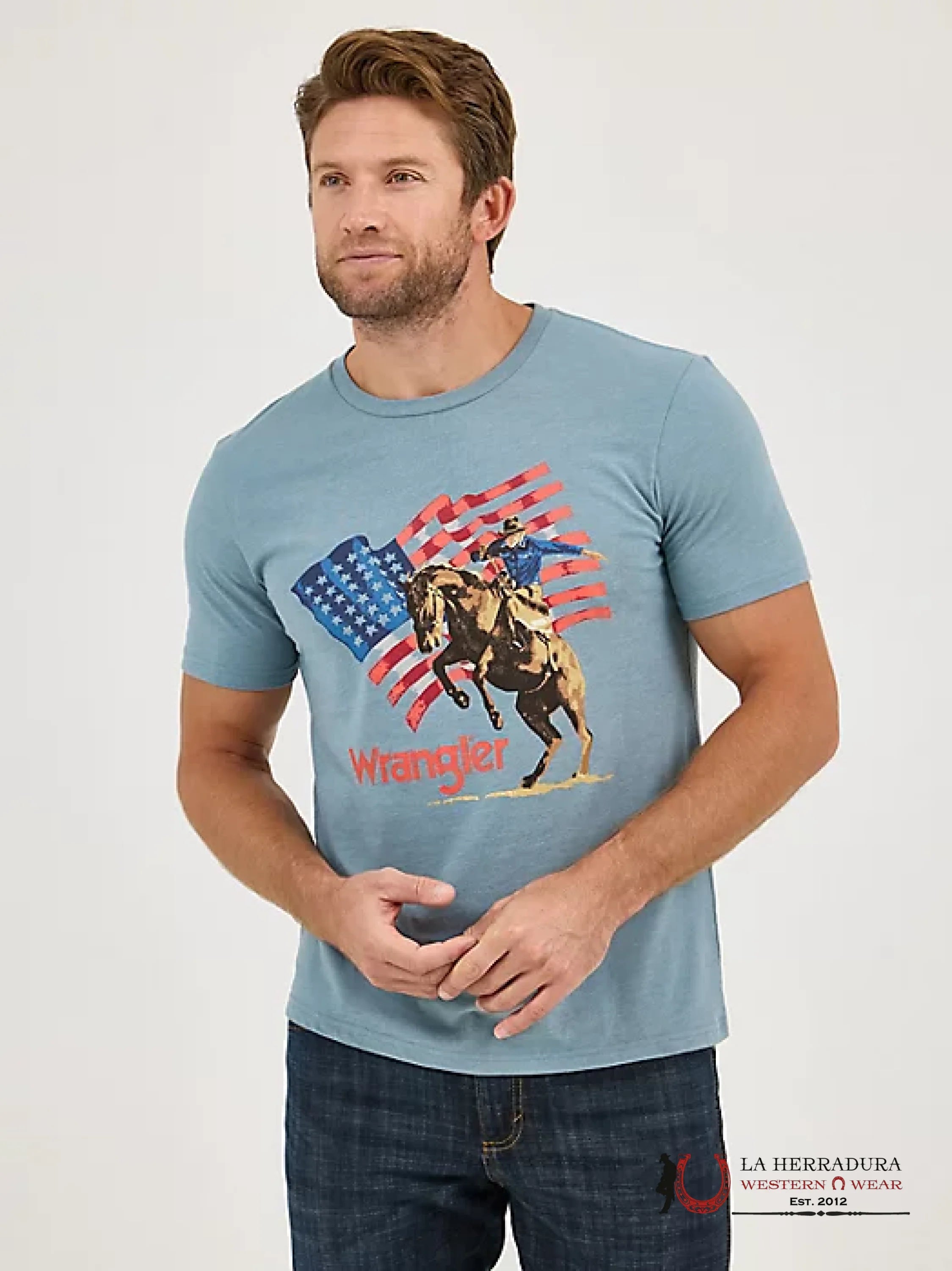 MEN’S WRANGLER AMERICANA FLAG LOGO T-SHIRT - 1845 ROPA HOMBRES