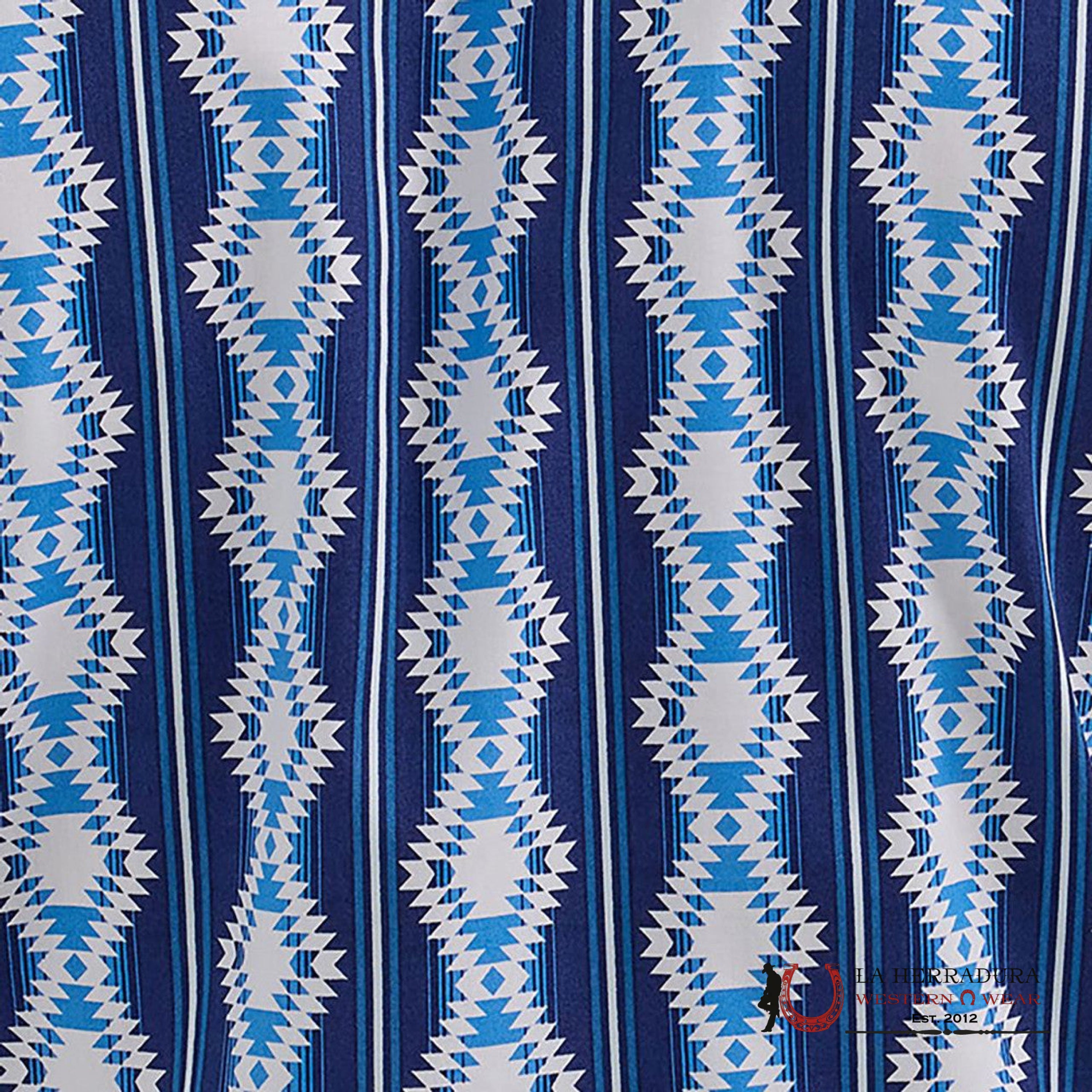 MENS WRANGLER AZTEC PRINT LONG SLEEVE SHIRT BLUE 5375 ROPA HOMBRES