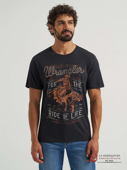 MEN'S WRANGLER FOR THE RIDE OF LIFE BLACK T-SHIRT 112365295