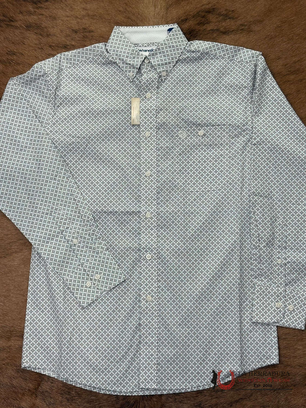 MEN'S WRANGLER GEORGE STRAIT WHITE/BABY BLUE RELAXED/STRETCH FIT- 112368201