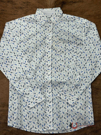 MEN'S WRANGLER GEORGE STRAIT WHITE/BLUE RELAXED/STRETCH FIT- 112368199