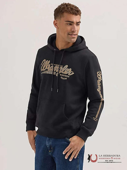 SUDADERA CON CAPUCHA Y LOGO EN LA MANGA WRANGLER PARA HOMBRE NEGRA 112354228