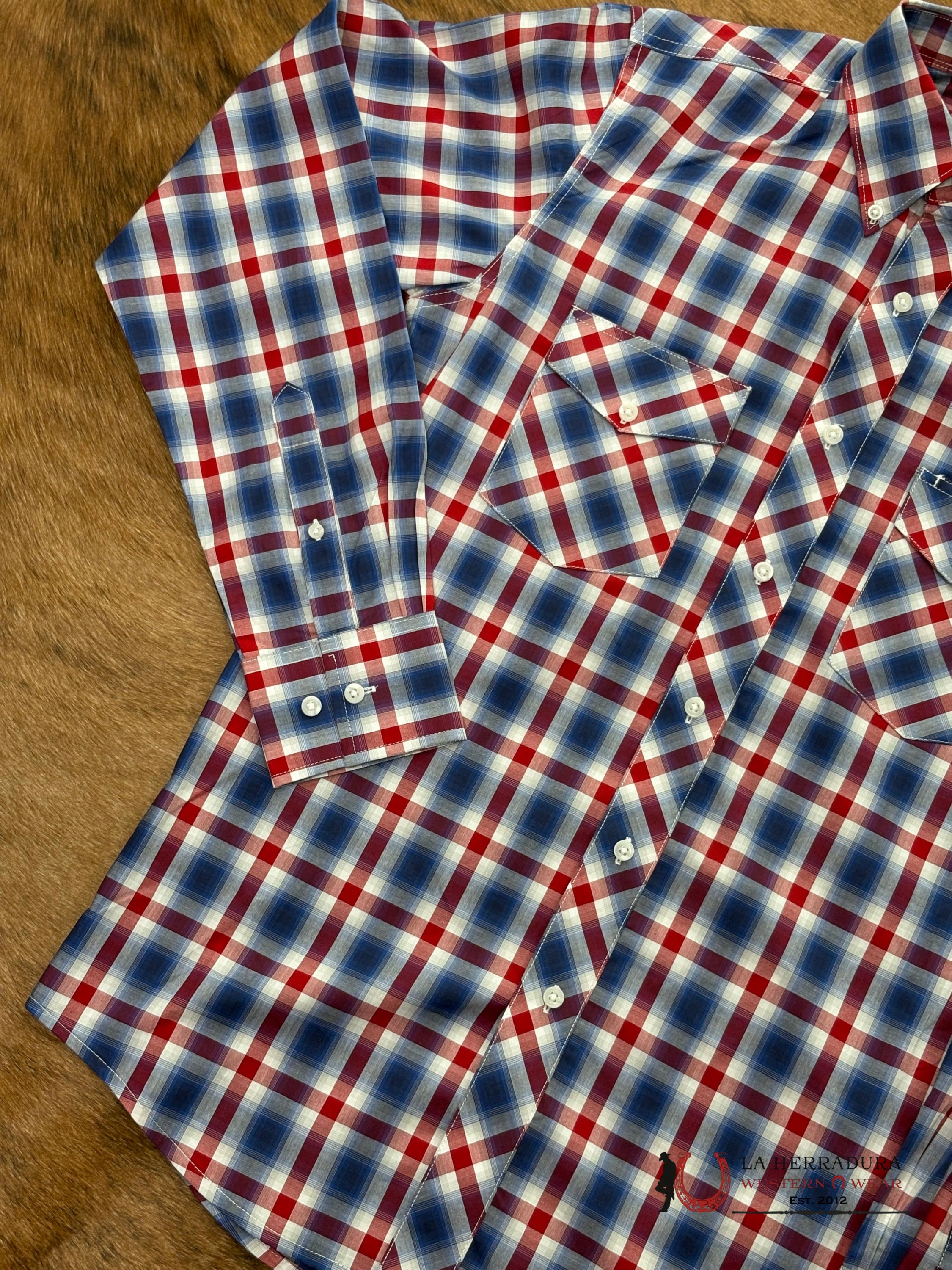 MEN’S WRANGLER PLAID BLUE/RED CLASSIC FIT- 112367731 ROPA HOMBRES