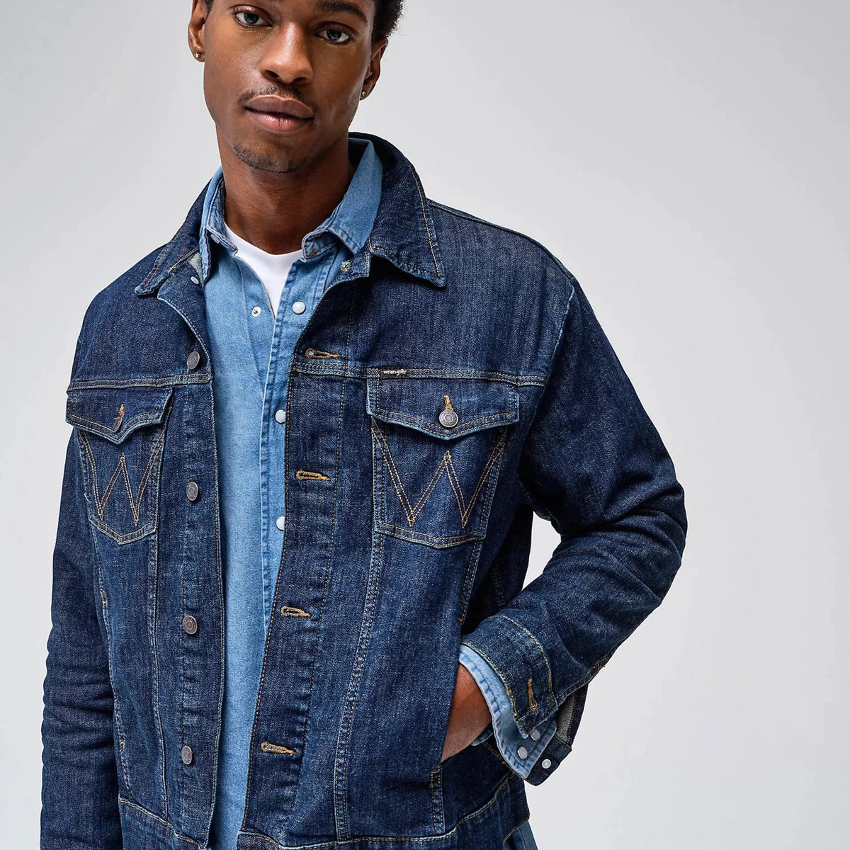 Men's Western Blue Jean Jacket 100% Cotton Chaqueta Vaquera Azul Con Algodon - Foto 3