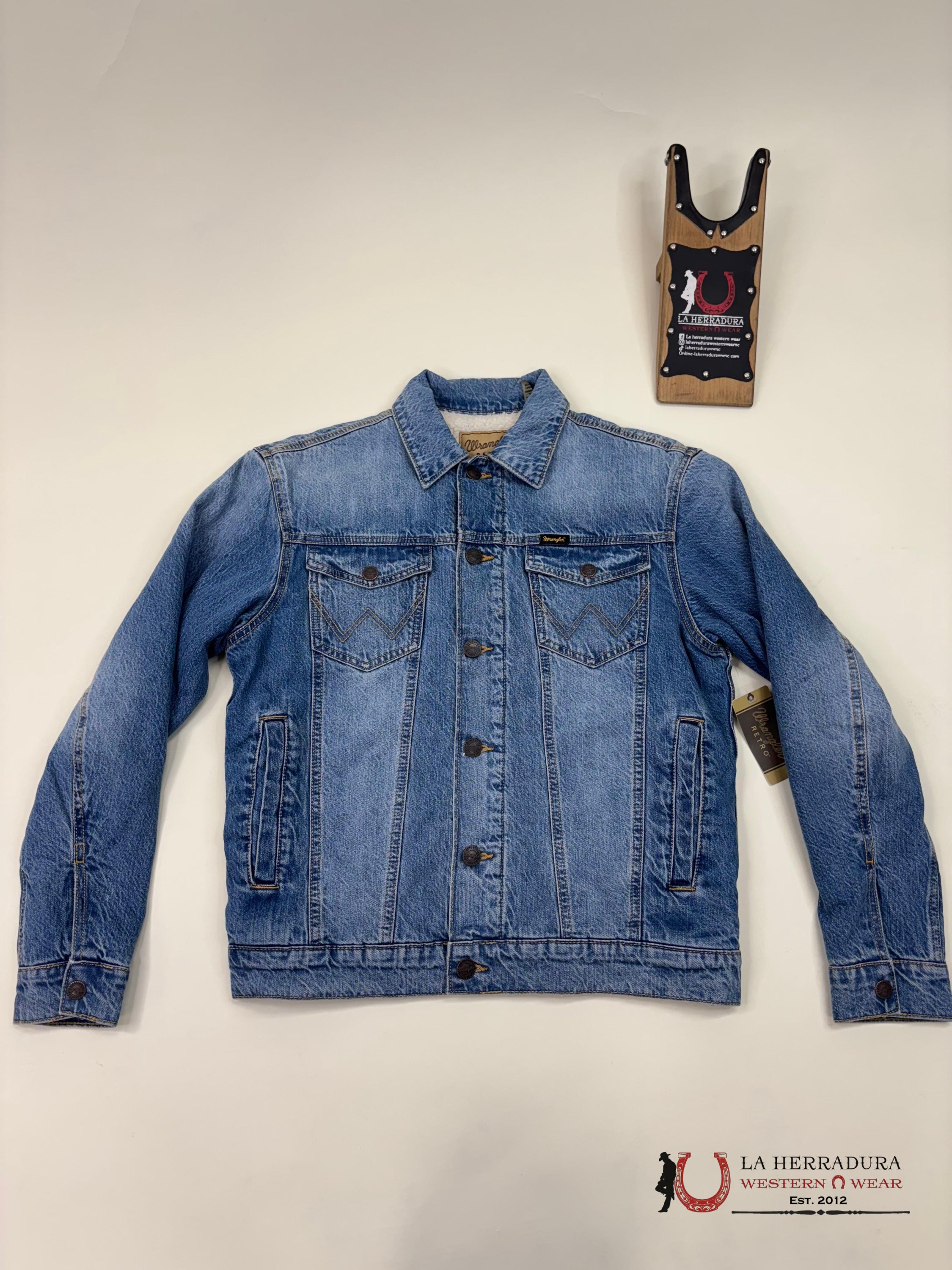 Men’s Wrangler Retro Sherpa Lined Western Denim Jacket In Rodeo Night Ropa Hombres