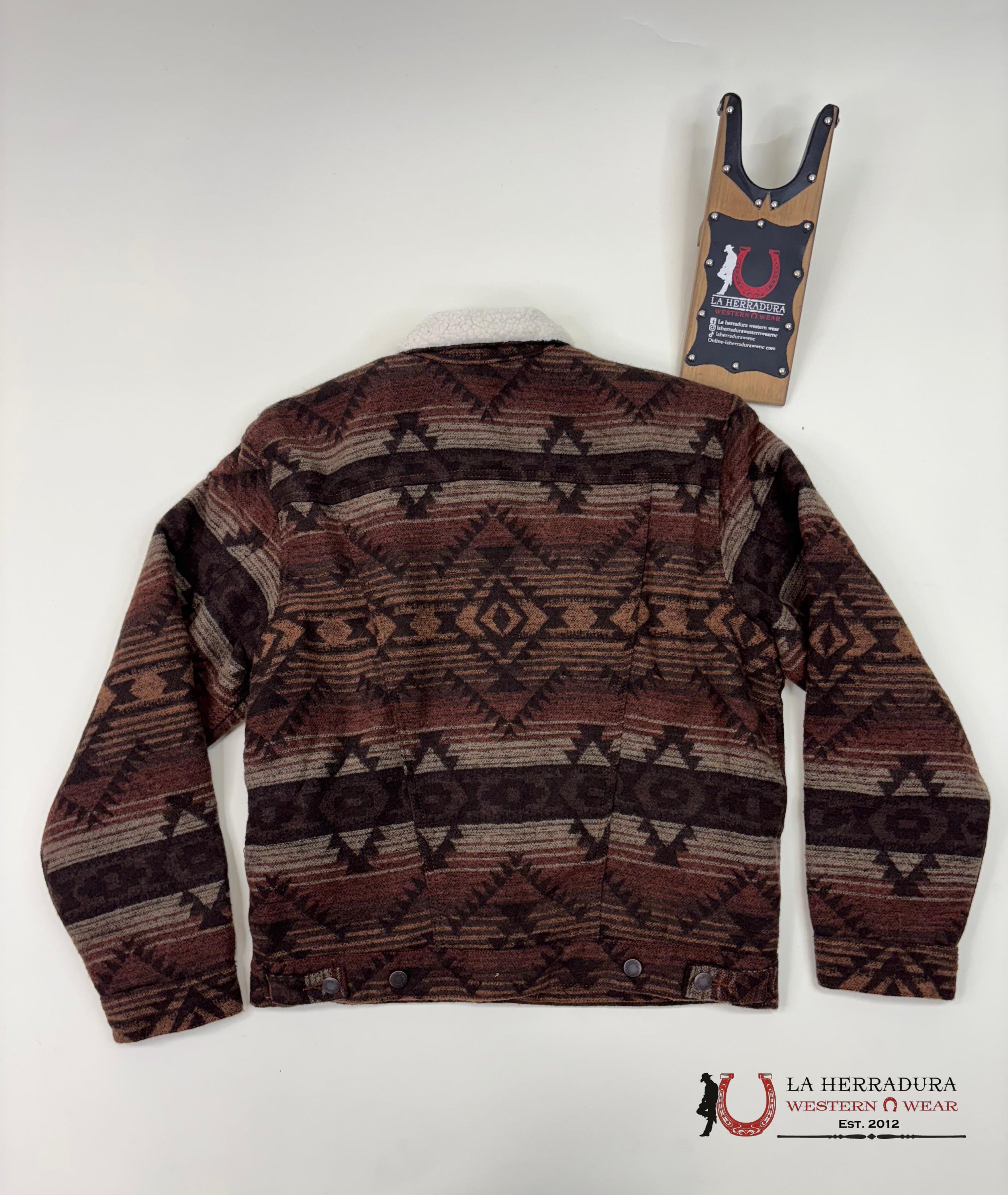 Men’s Wrangler Sherpa Lined Jacquard Print Jacket In Canyon Vibe Ropa Hombres