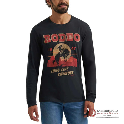 MEN'S WRANGLER SHIRT BLACK WITH PRINT 112365682
