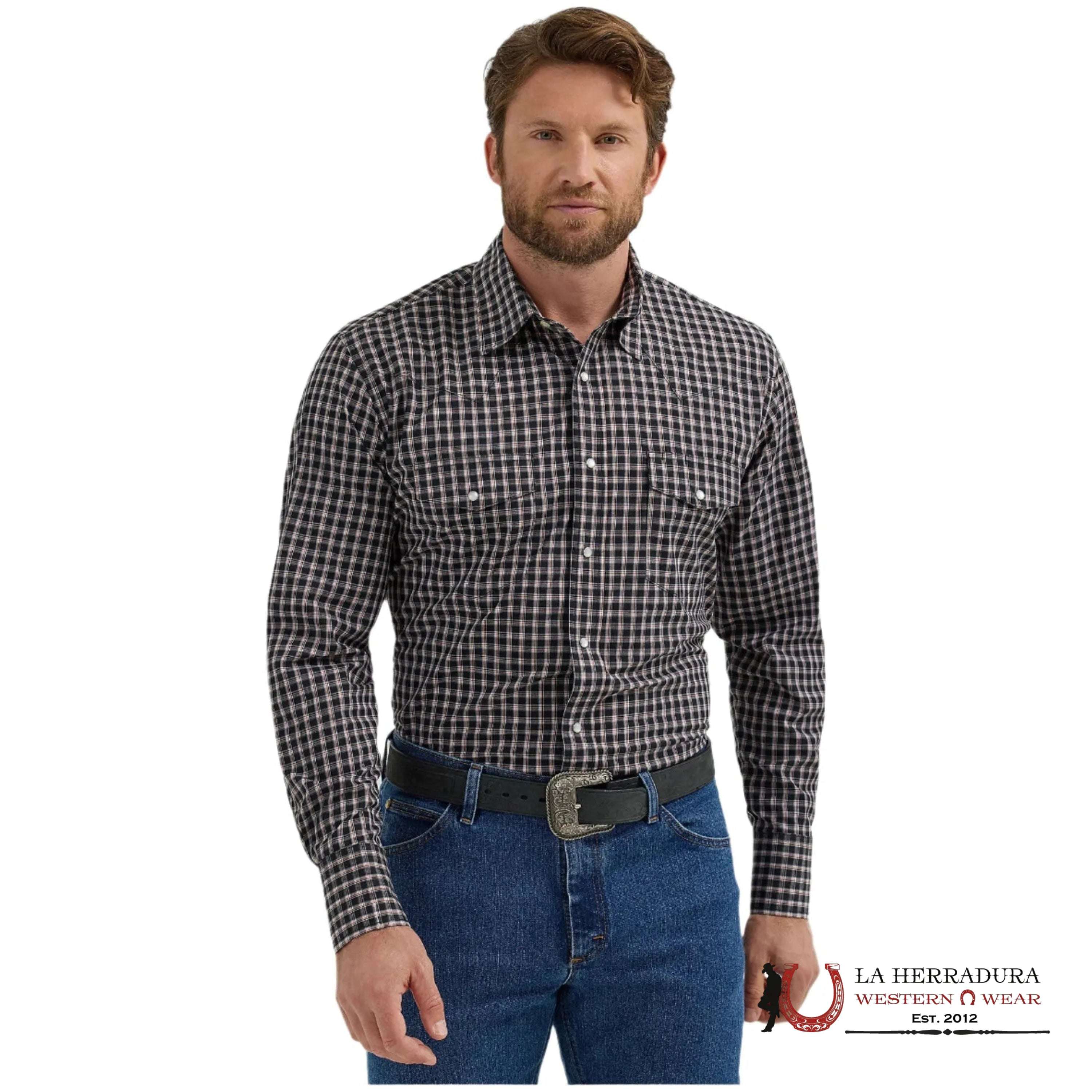 MENS WRANGLER SHIRT CUADROS BROWN 112355370 ROPA HOMBRES