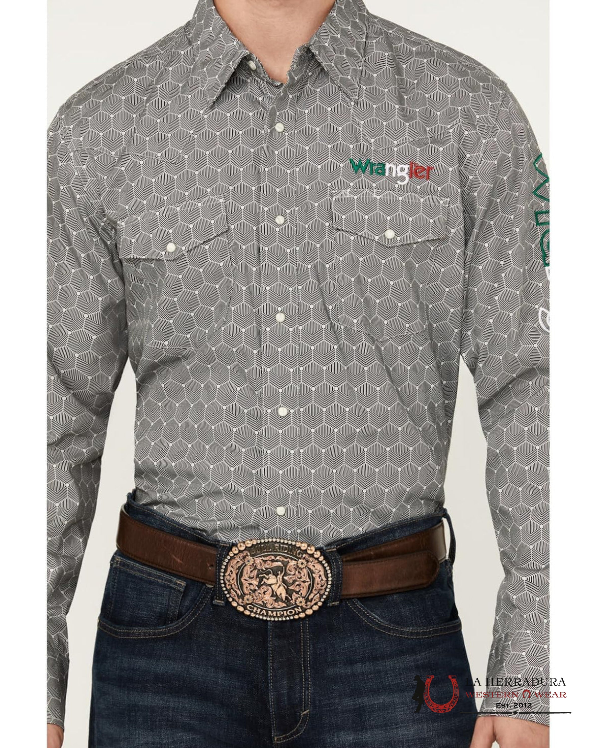 MENS WRANGLER SHIRT GREY MEXICO LONG SLEEVE 112344430 ROPA HOMBRES