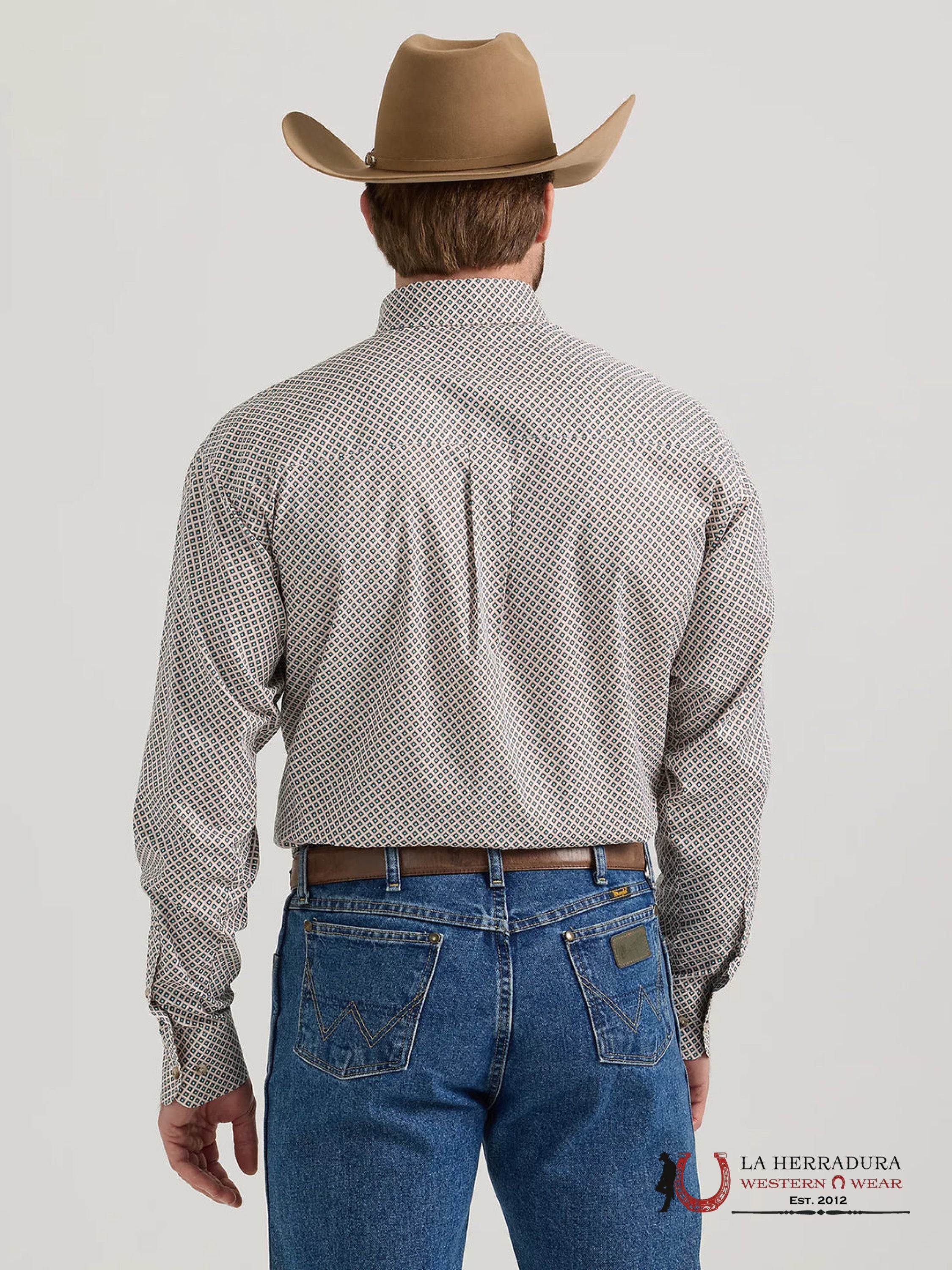 MENS WRANGLER SHIRT RELAXED FIT BROWN/GREEN 2714 ROPA HOMBRES