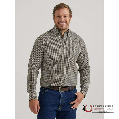 MENS WRANGLER SHIRT RELAXED FIT GREEN - 112338095