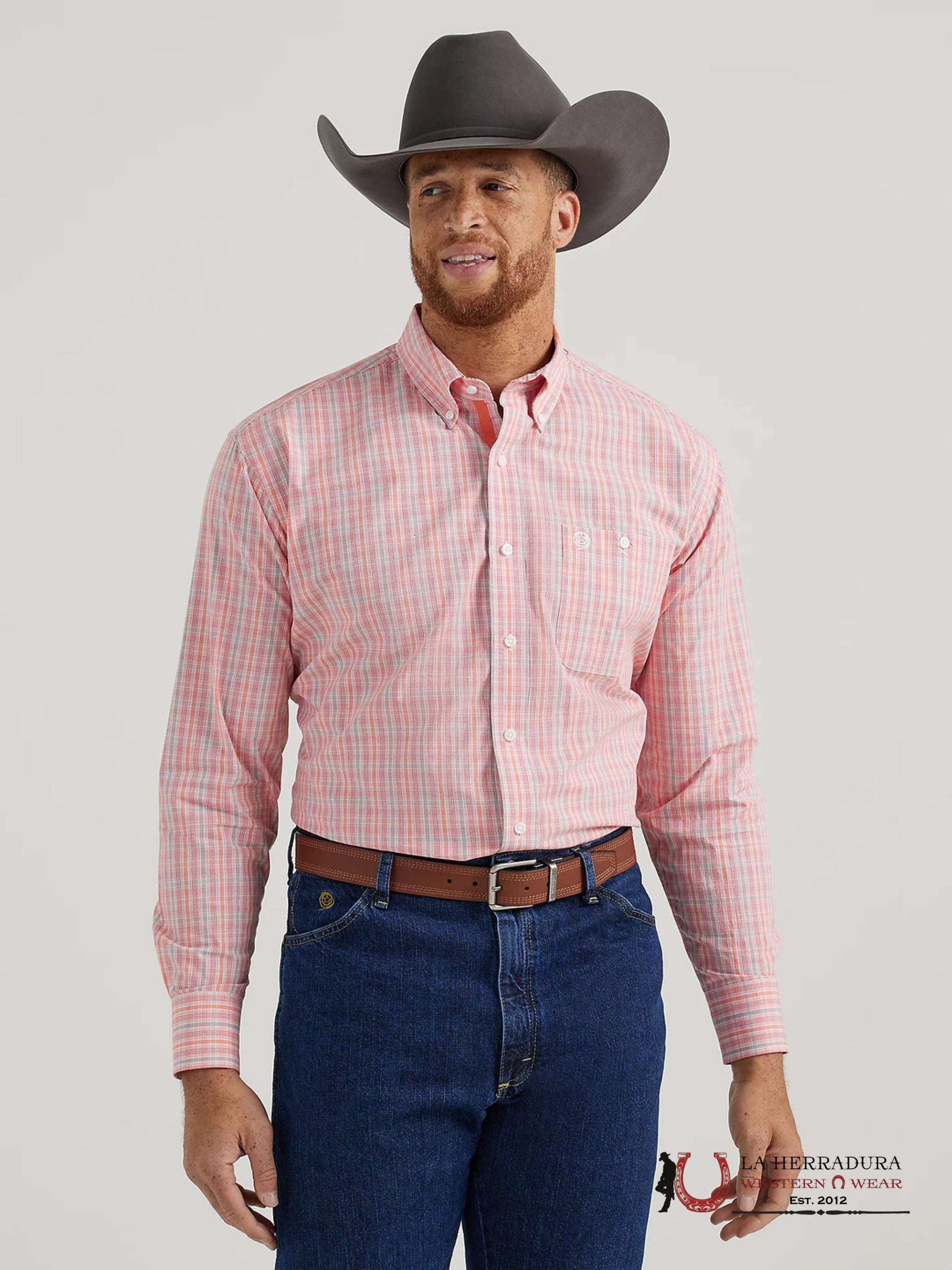 MEN’S WRANGLER SHIRT RELAXED FIT ORANGE 6526 ROPA HOMBRES