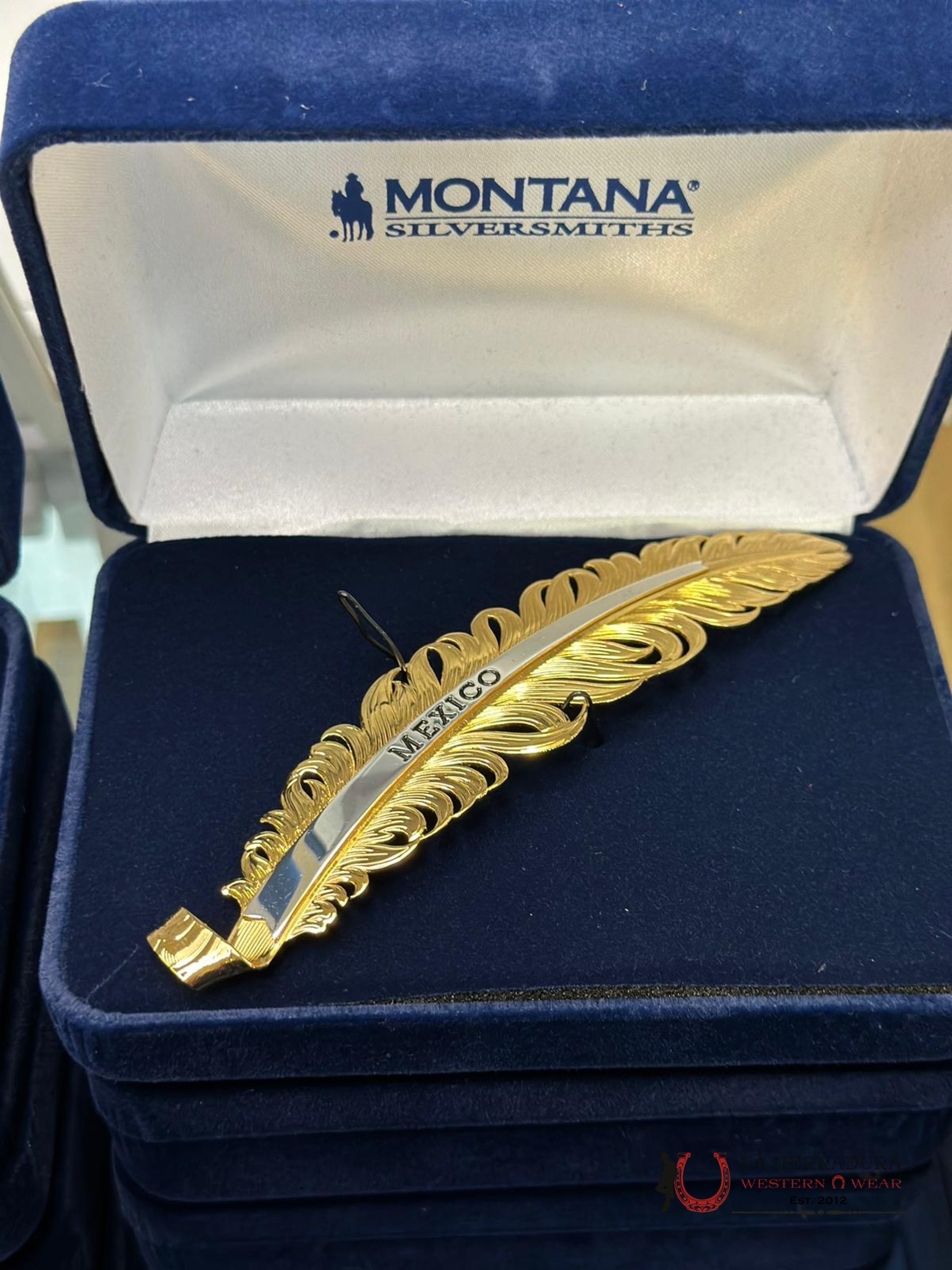 Montana Hat Feather Dorado Mexico Accesorios