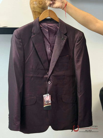 MODERNO ‘ITALY DESIGN’ BURGUNDY BLAZER -MJ.B2083