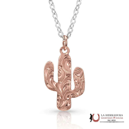 Collar con colgante de cactus rosa "Desert Darling" de Montana Silversmith