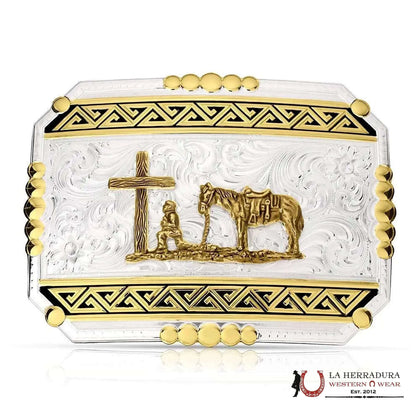 MONTANA SILVERSMITH SOUTHWEST ORIGINS BUCKLE WITH CHRISTIAN COWBOY