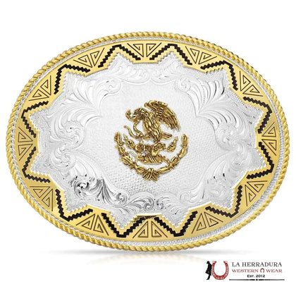 MONTANA SILVERSMITH SOUTHWEST SUN LARGE TWO TONE BELT BUCKLE