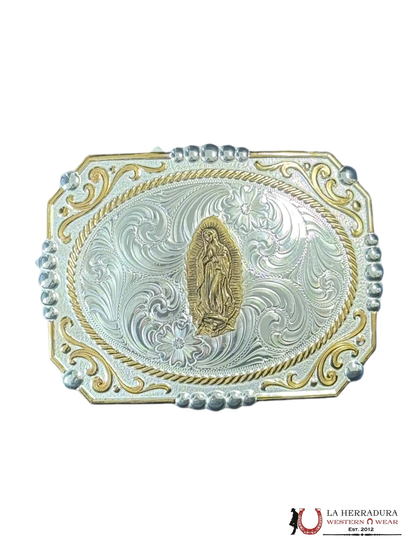 MONTANA SILVERSMITH VIRGEN DE GUADALUPE CAMEO BELT BUCKLE
