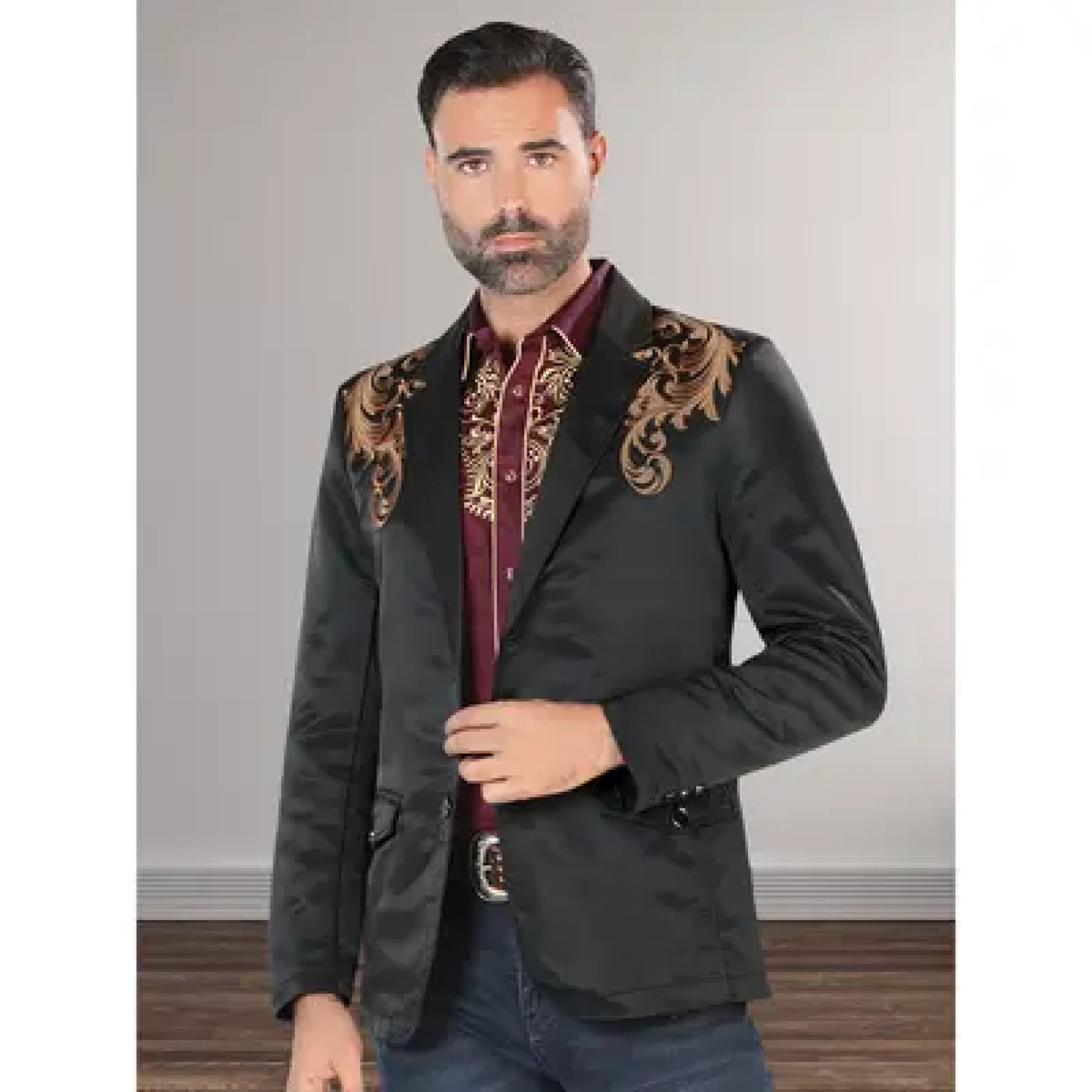 MONTERO BlACK EMBROIDERED BROWN- MT2173 ROPA HOMBRES