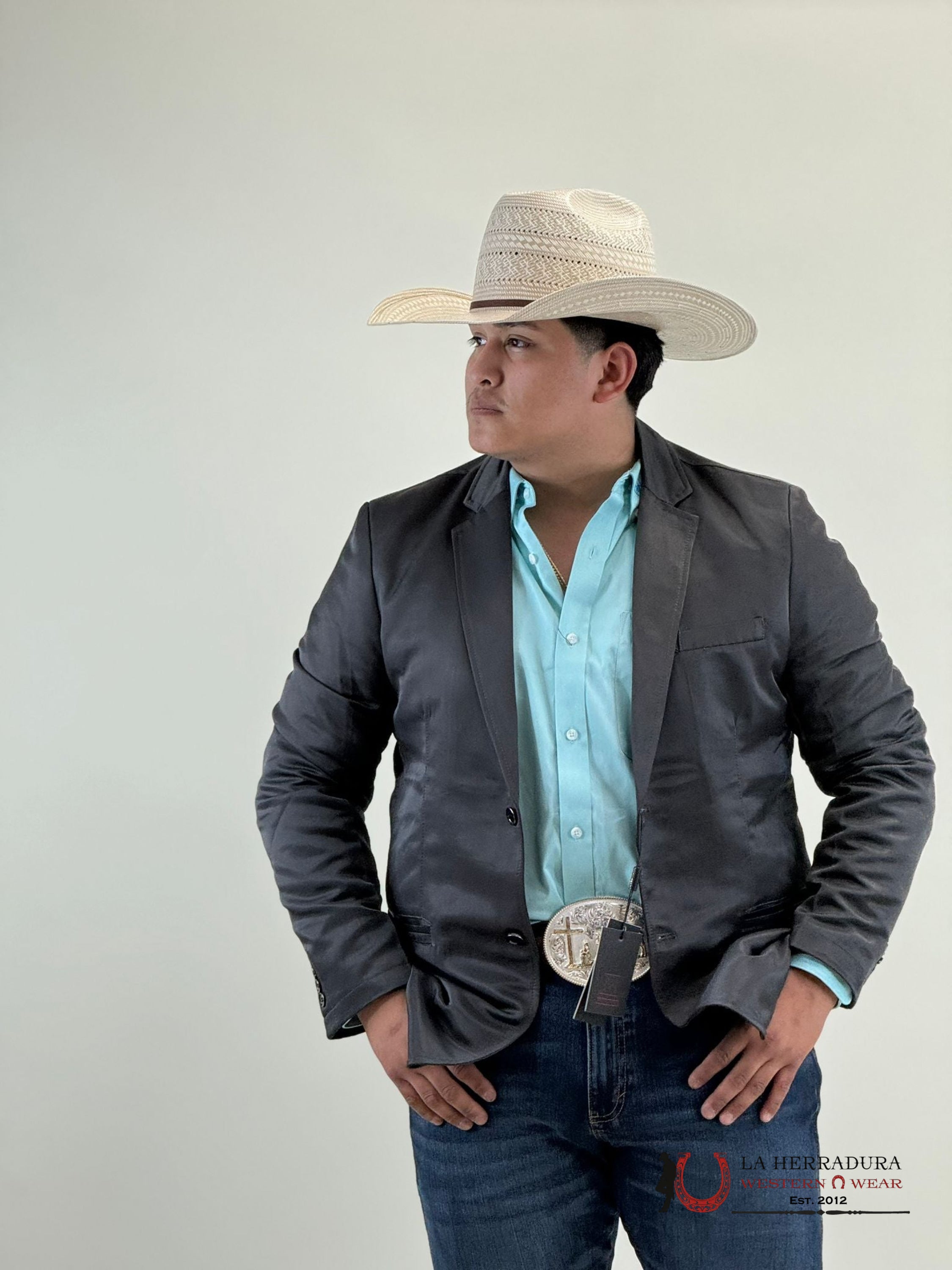 Montero Charcoal Smooth Liso Blazer Ropa Hombres