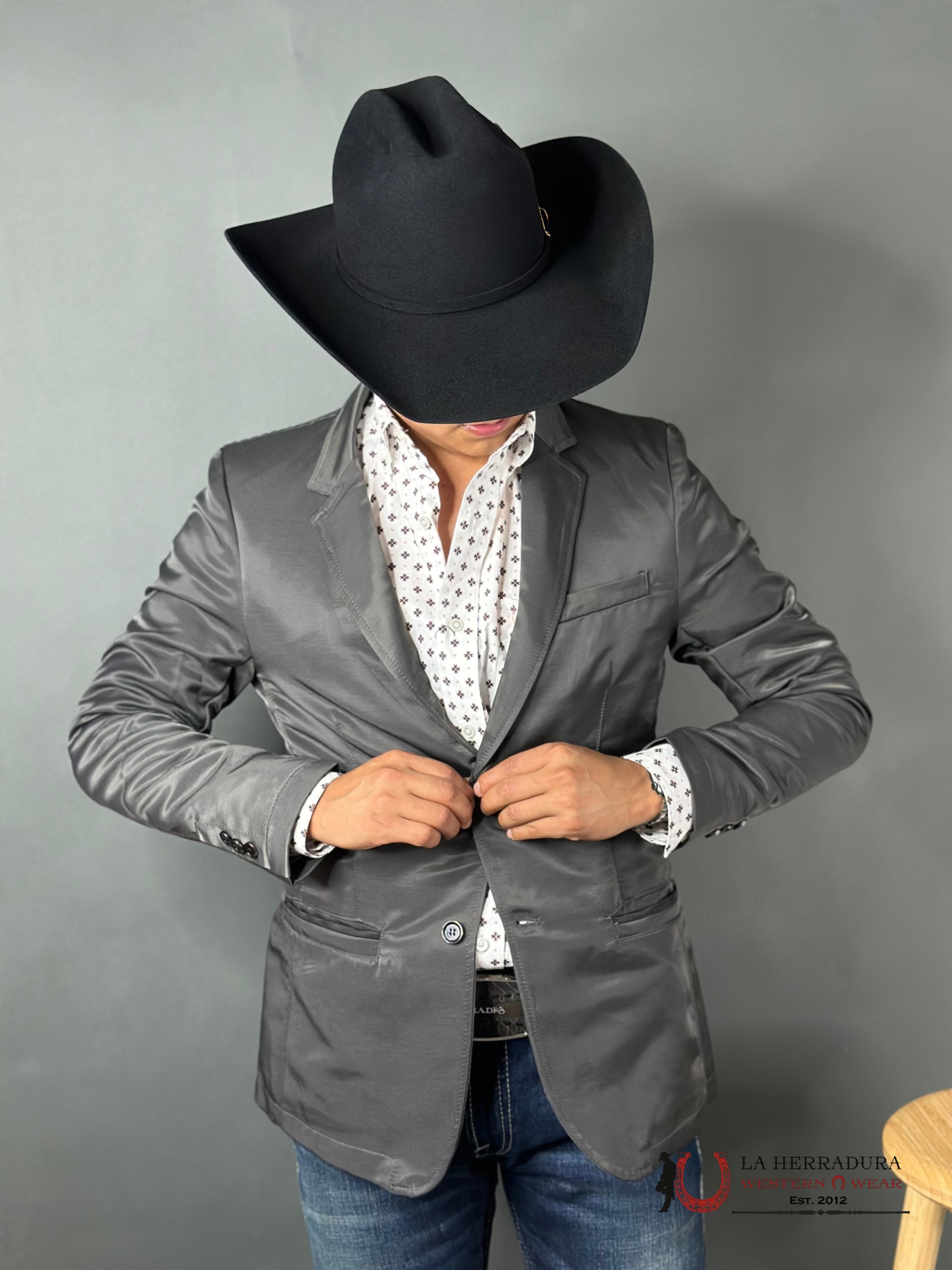 Montero Charcoal Smooth Liso Blazer Ropa Hombres