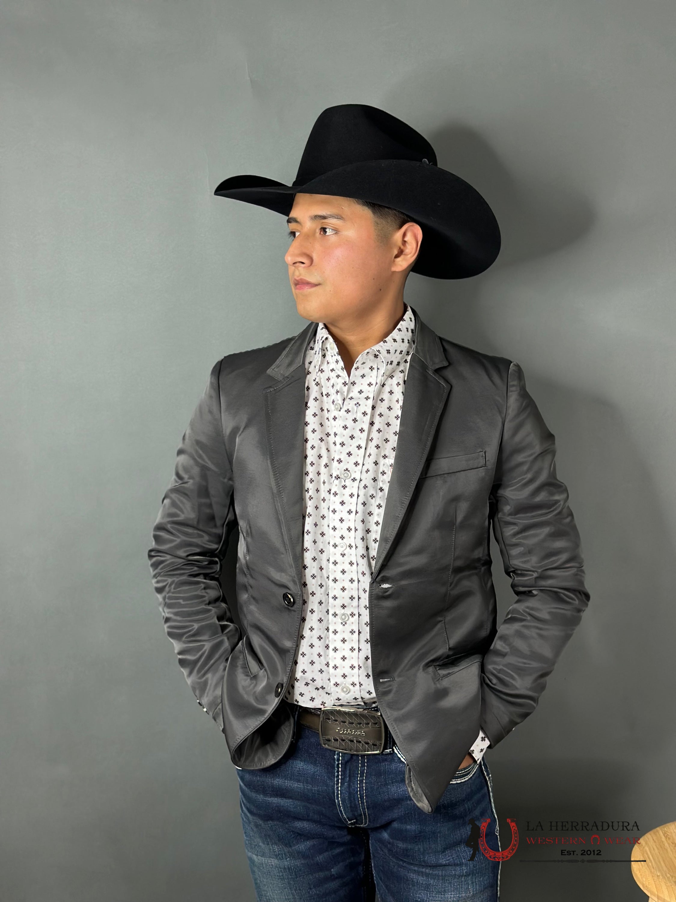 Montero Charcoal Smooth Liso Blazer Ropa Hombres