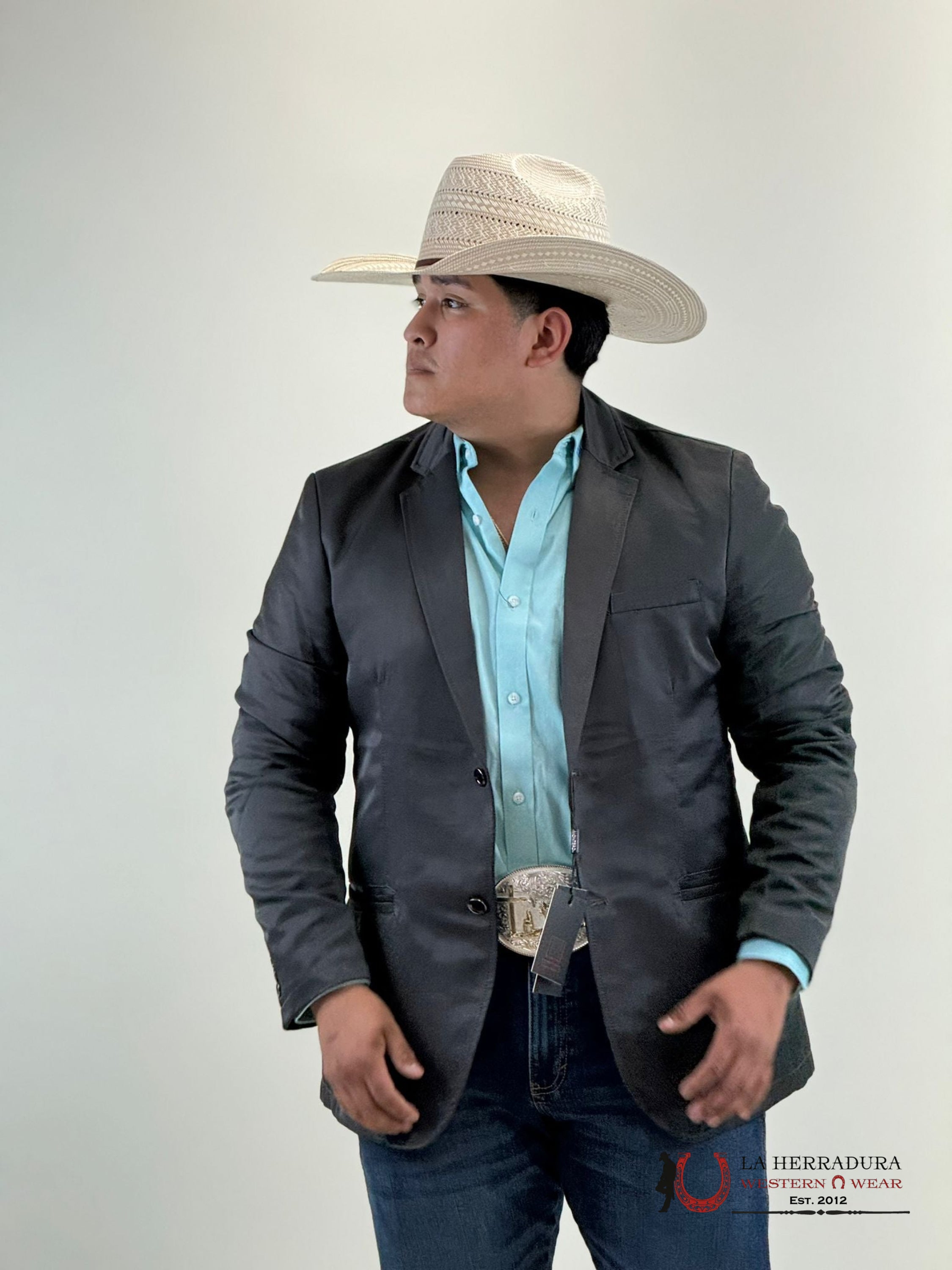 Montero Charcoal Smooth Liso Blazer Ropa Hombres