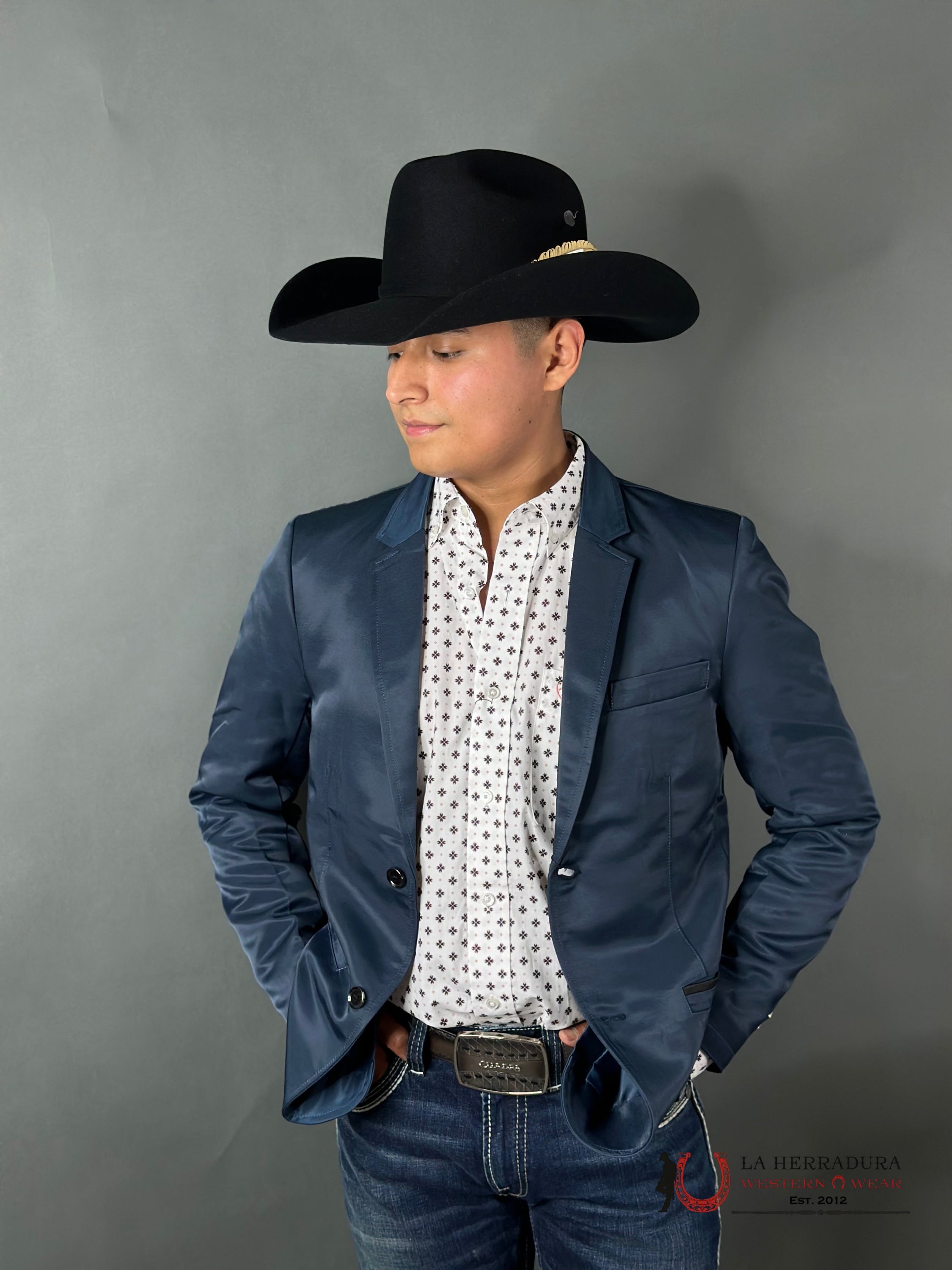 Montero Deep Blue Teal Smooth Liso Blazer Ropa Hombres