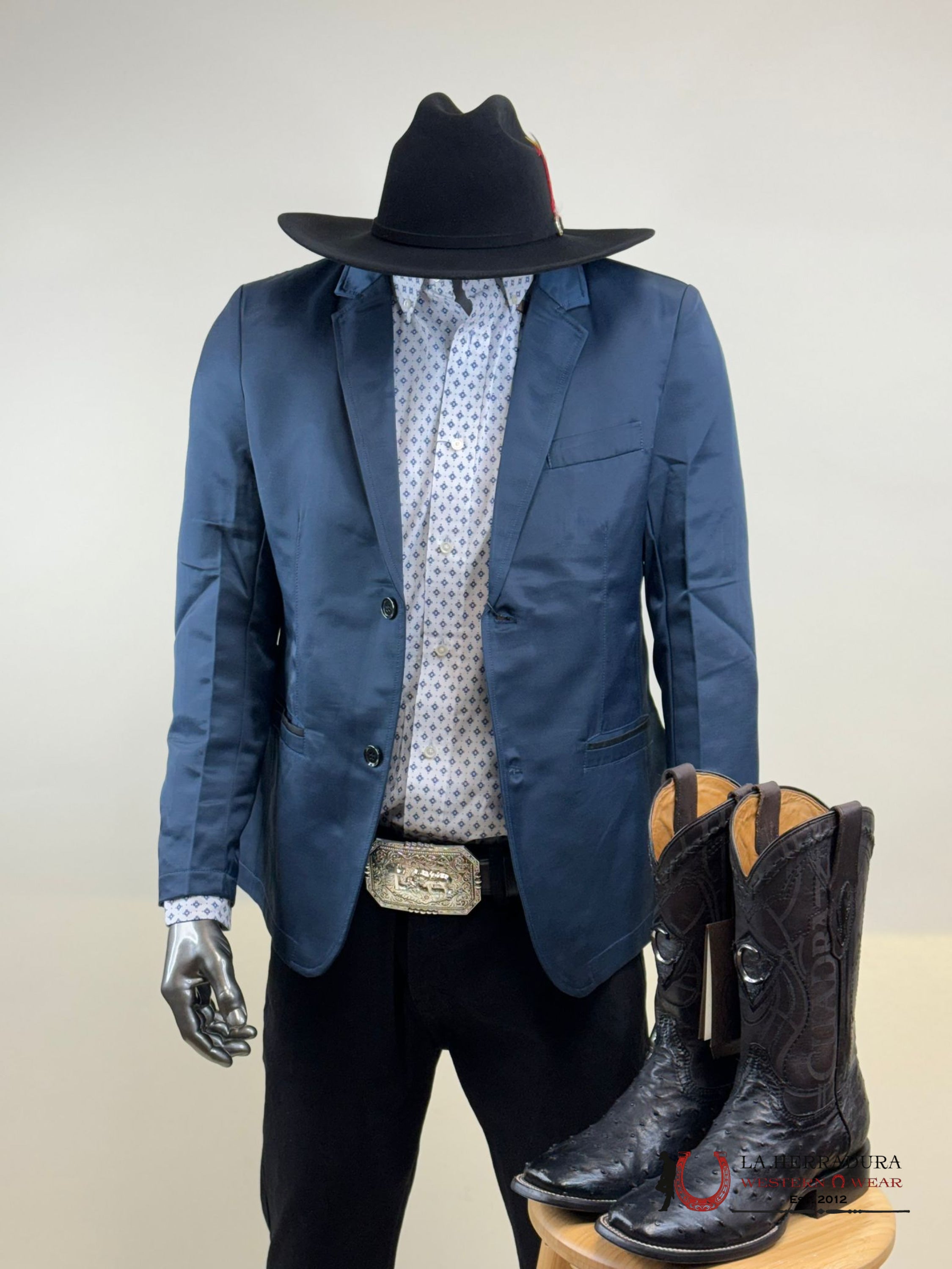 Montero Deep Blue Teal Smooth Liso Blazer Ropa Hombres