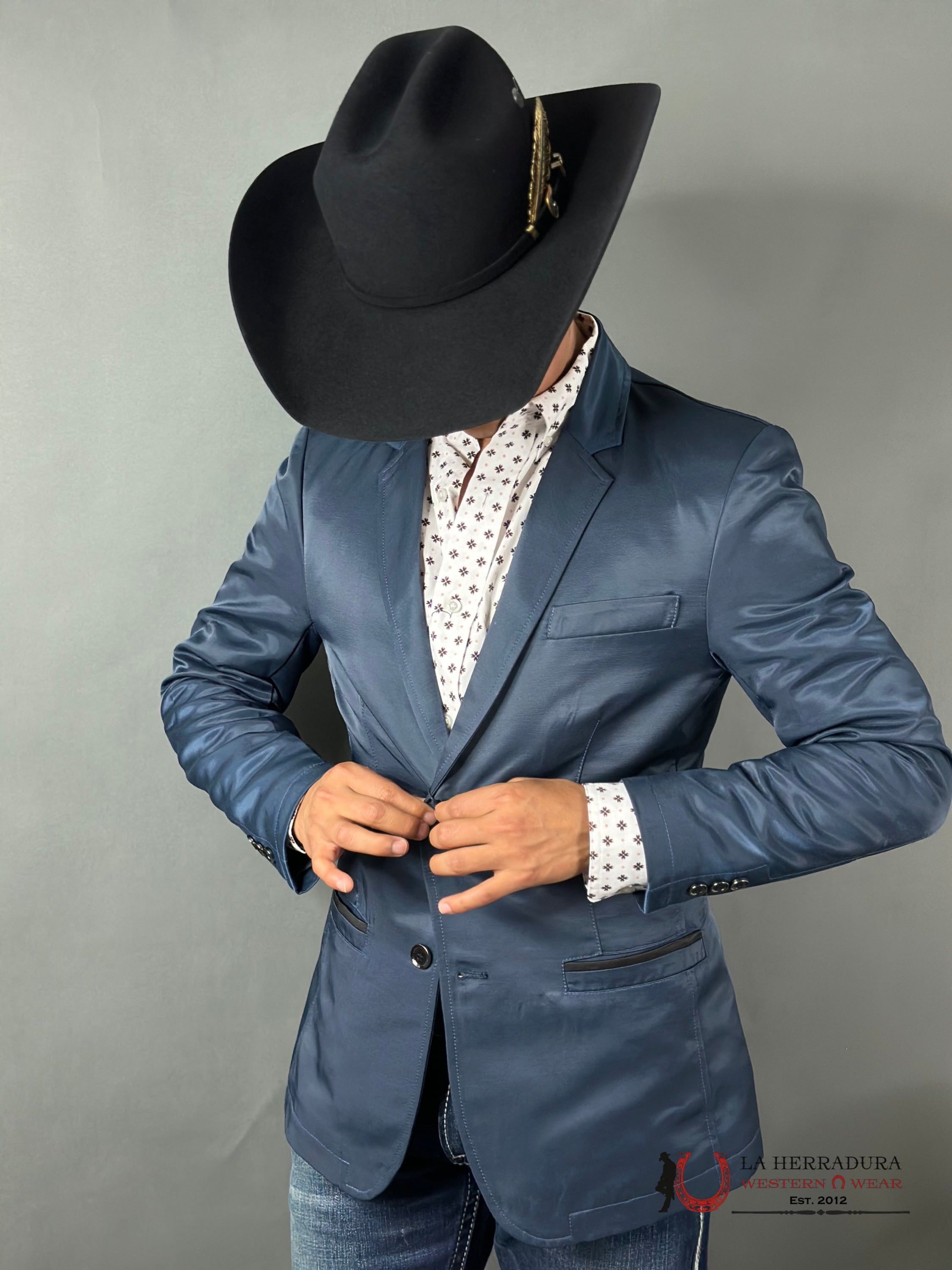 Montero Deep Blue Teal Smooth Liso Blazer Ropa Hombres