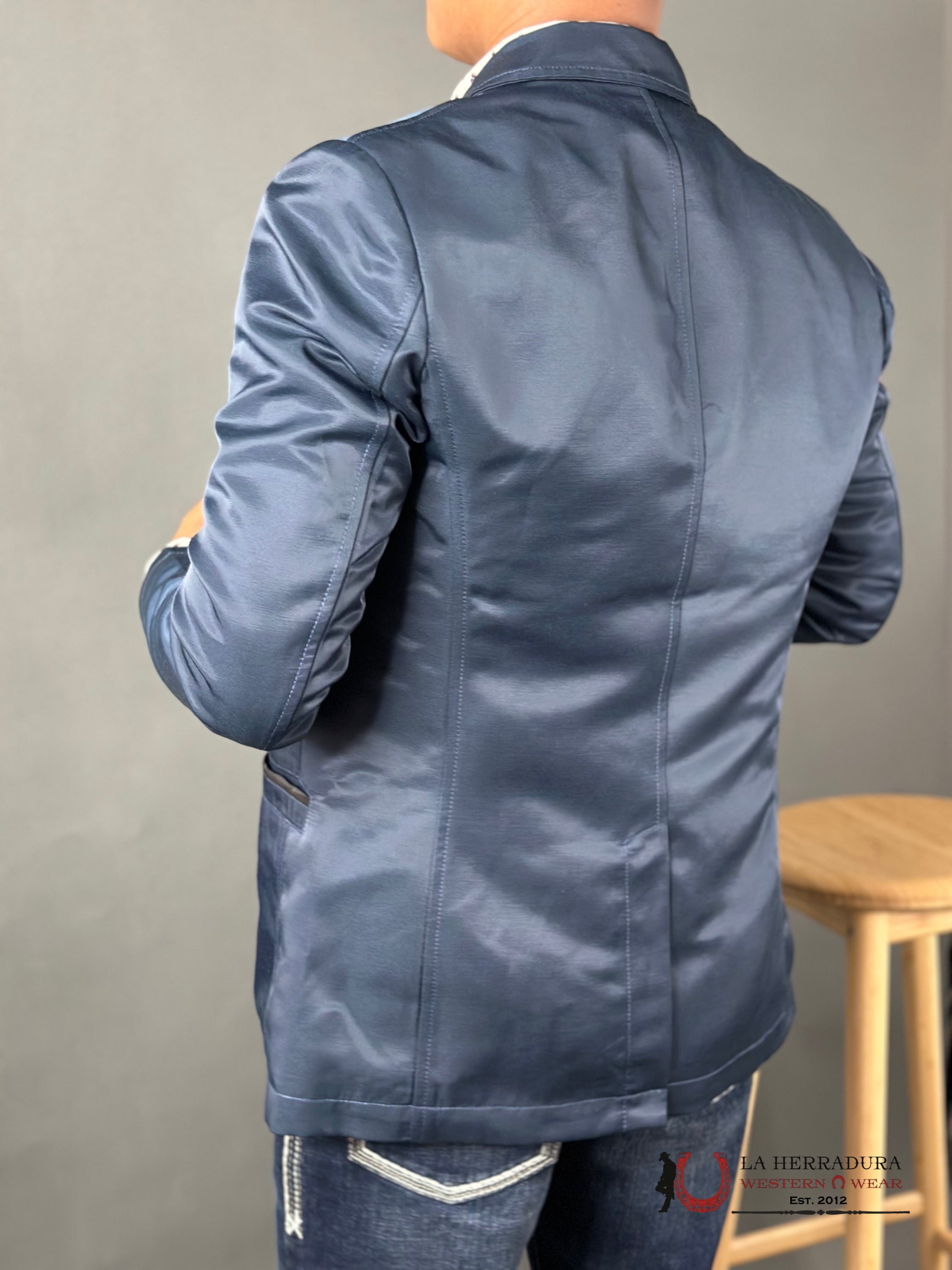 Montero Deep Blue Teal Smooth Liso Blazer Ropa Hombres